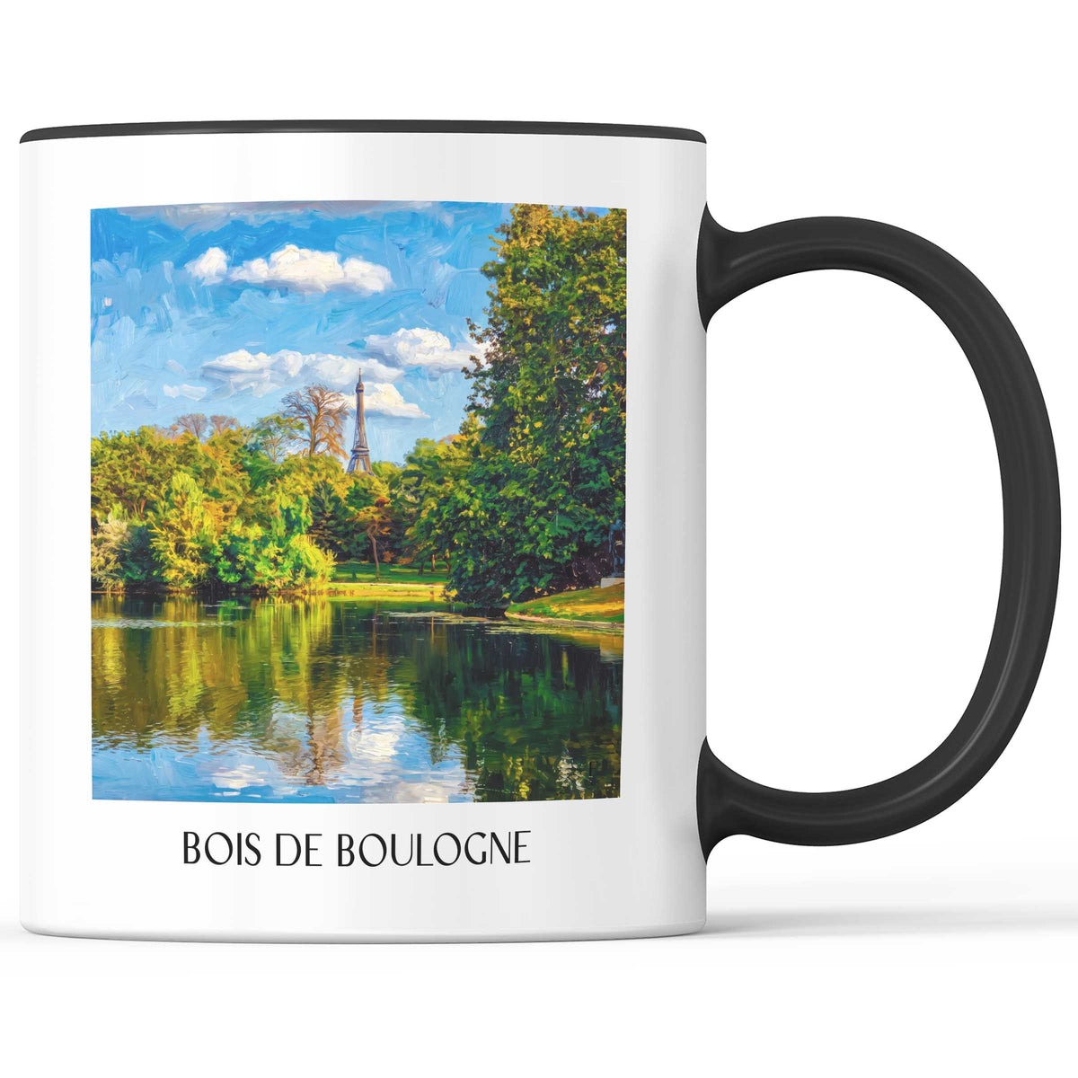 Bois de Boulogne Kaffeebecher - Paris - Frankreich Becher - Kaffeetasse im Ölgemälde Stil - favplace