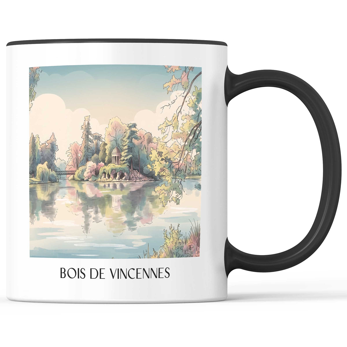 Bois de Vincennes Kaffeebecher - Île-de-France - Frankreich Becher - Kaffeetasse im Aquarell Stil - favplace