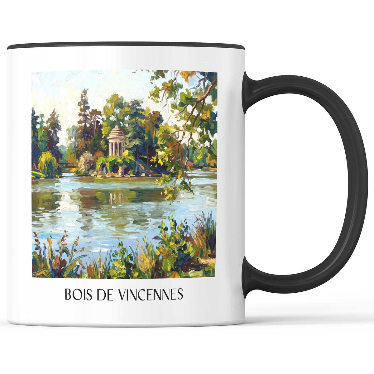 Bois de Vincennes Kaffeebecher - Île-de-France - Frankreich Becher - Kaffeetasse im Ölgemälde Stil - favplace