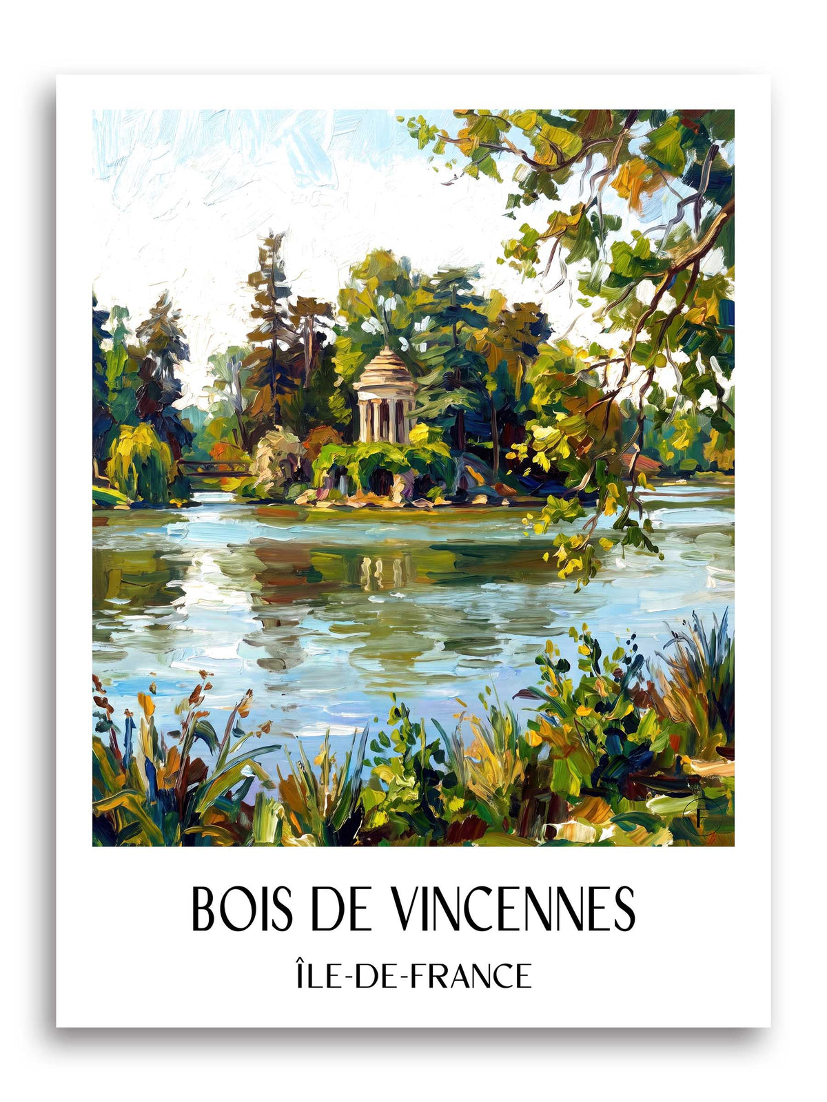 Bois de Vincennes Poster - Île-de-France - Frankreich Kunstdruck - Ölgemälde von A4 bis A1 - favplace