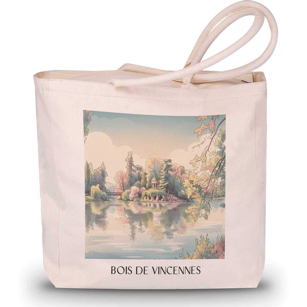 Bois de Vincennes Shopping Tasche - Île-de-France - Frankreich Tote Bag - Einkaufstasche im Aquarell Stil - favplace
