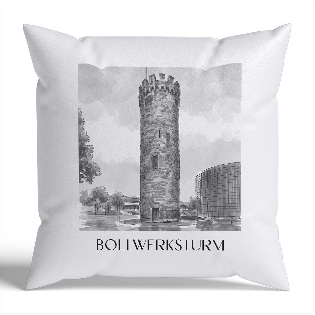 bollwerksturm-heilbronn-deutschland-kissenbezug-aquarell-schwarz-weiss