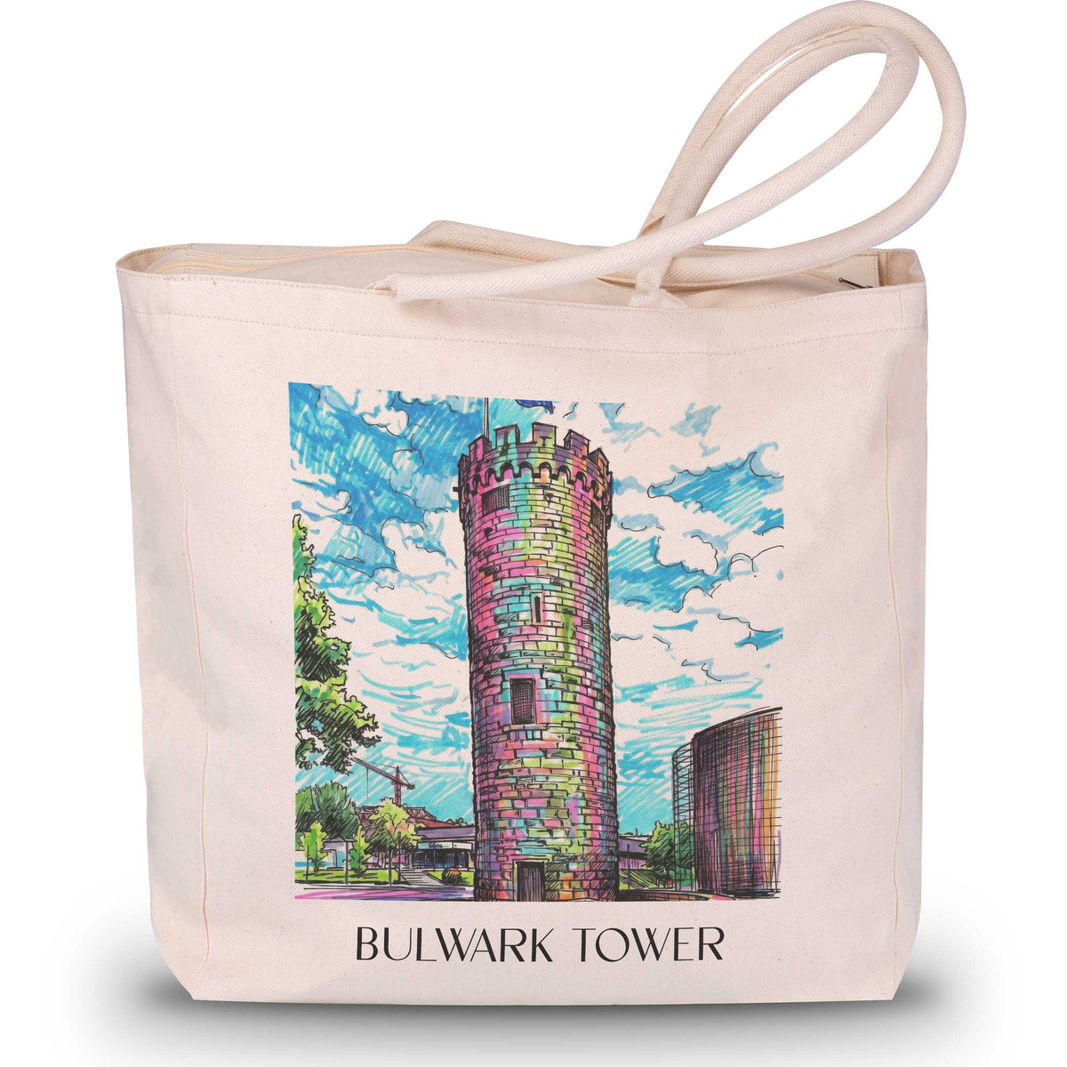 Bollwerksturm Shopping Tasche - Heilbronn - Deutschland Tote Bag - Einkaufstasche im Tag Graffiti Stil - favplace