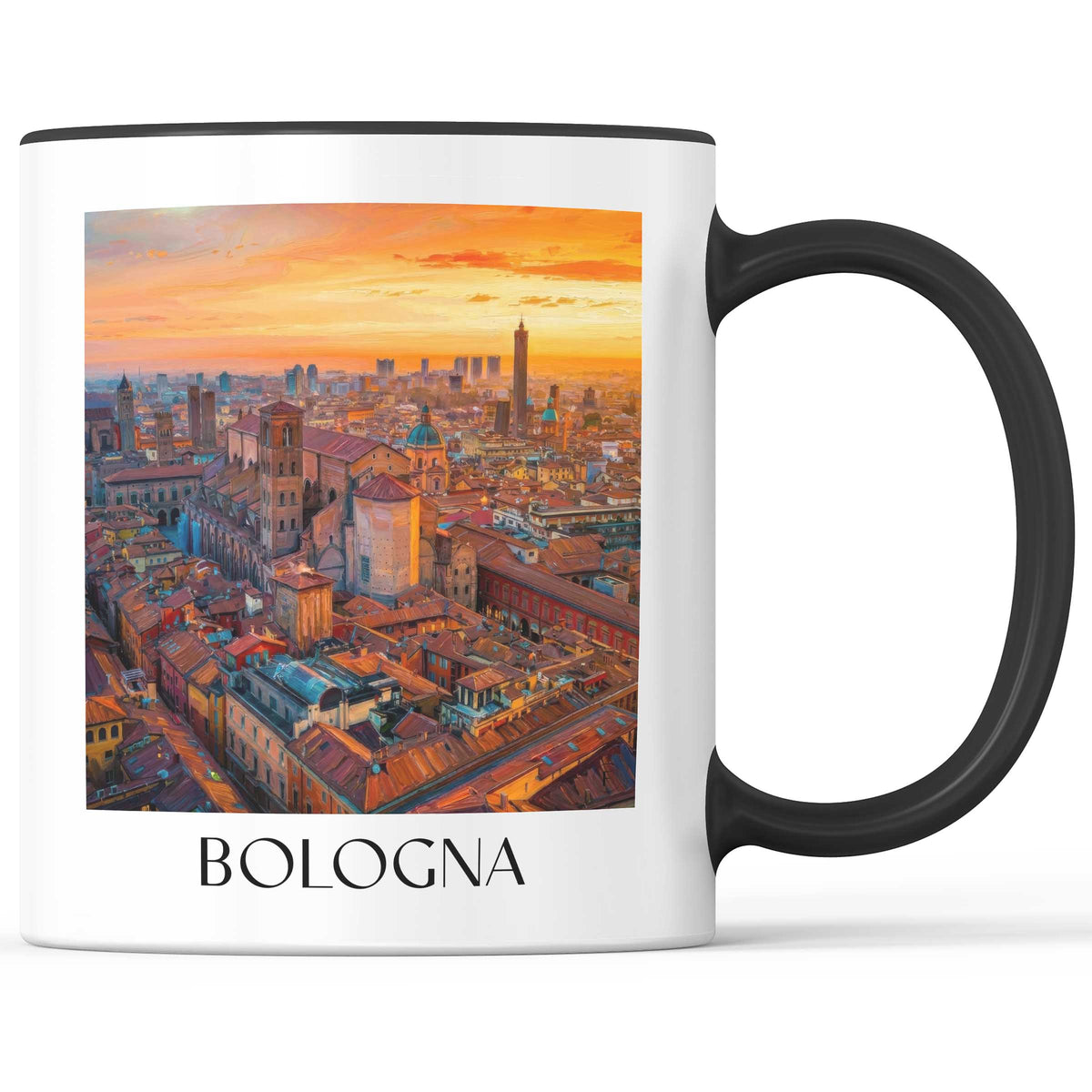 Bologna Kaffeebecher - Italien - Italien Becher - Kaffeetasse im Ölgemälde Stil - favplace