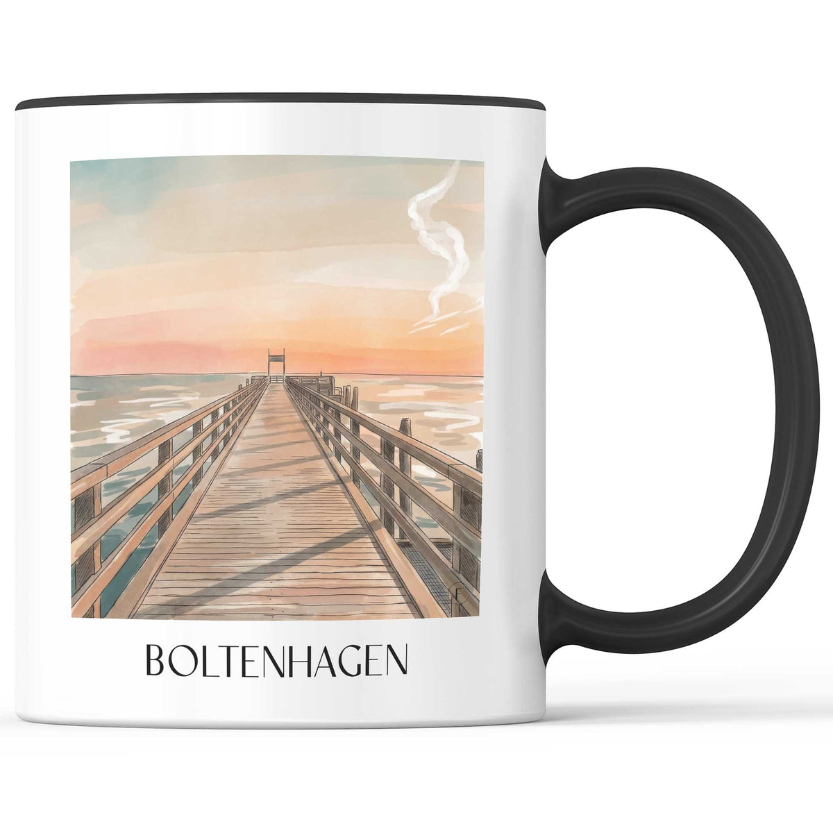 Boltenhagen Kaffeebecher - Mecklenburg-Vorpommern - Deutschland Becher - Kaffeetasse im Aquarell Stil - favplace