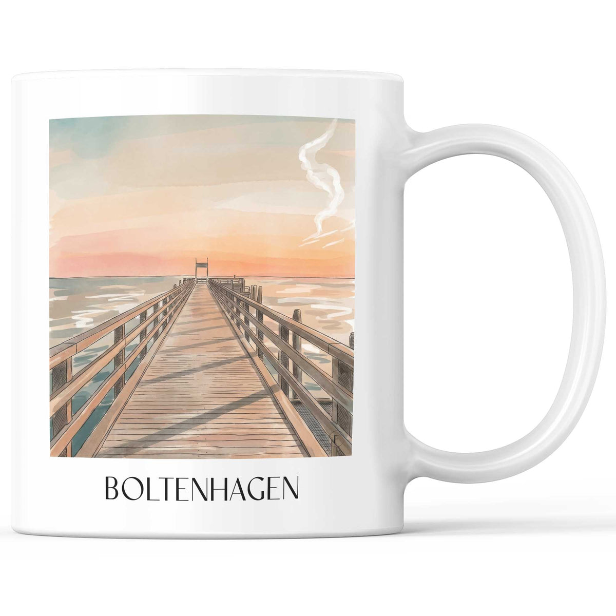Boltenhagen Kaffeebecher - Mecklenburg-Vorpommern - Deutschland Becher - Kaffeetasse im Aquarell Stil - favplace