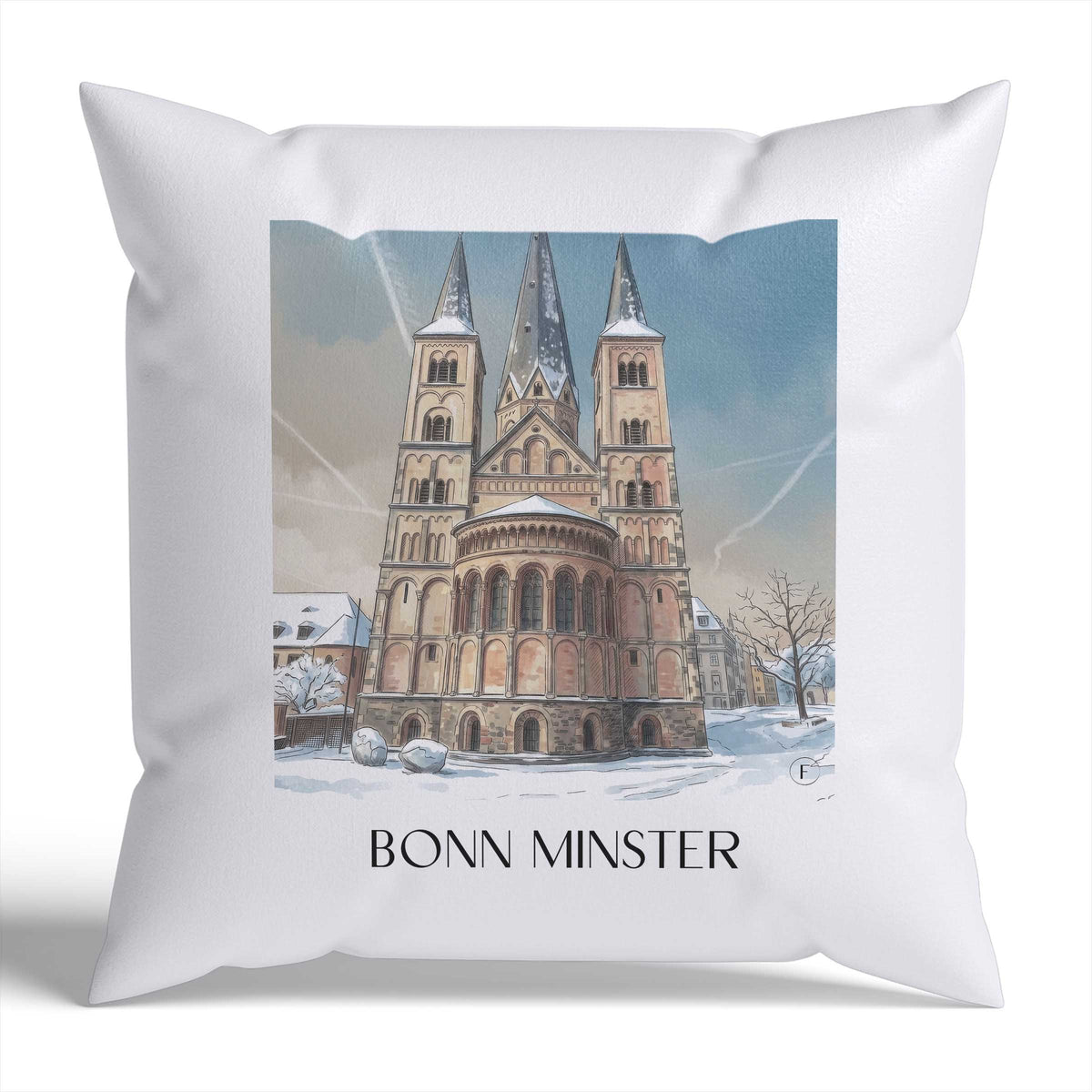 Bonner Münster Kissenhülle - Zierkissen Bezug - Bonn - Deutschland Kissen bzw. Kissenbezug im Aquarell Stil - favplace