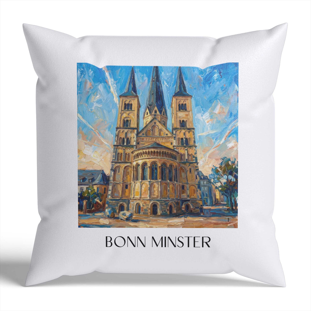 Bonner Münster Kissenhülle - Zierkissen Bezug - Bonn - Deutschland Kissen bzw. Kissenbezug im Ölgemälde Stil - favplace
