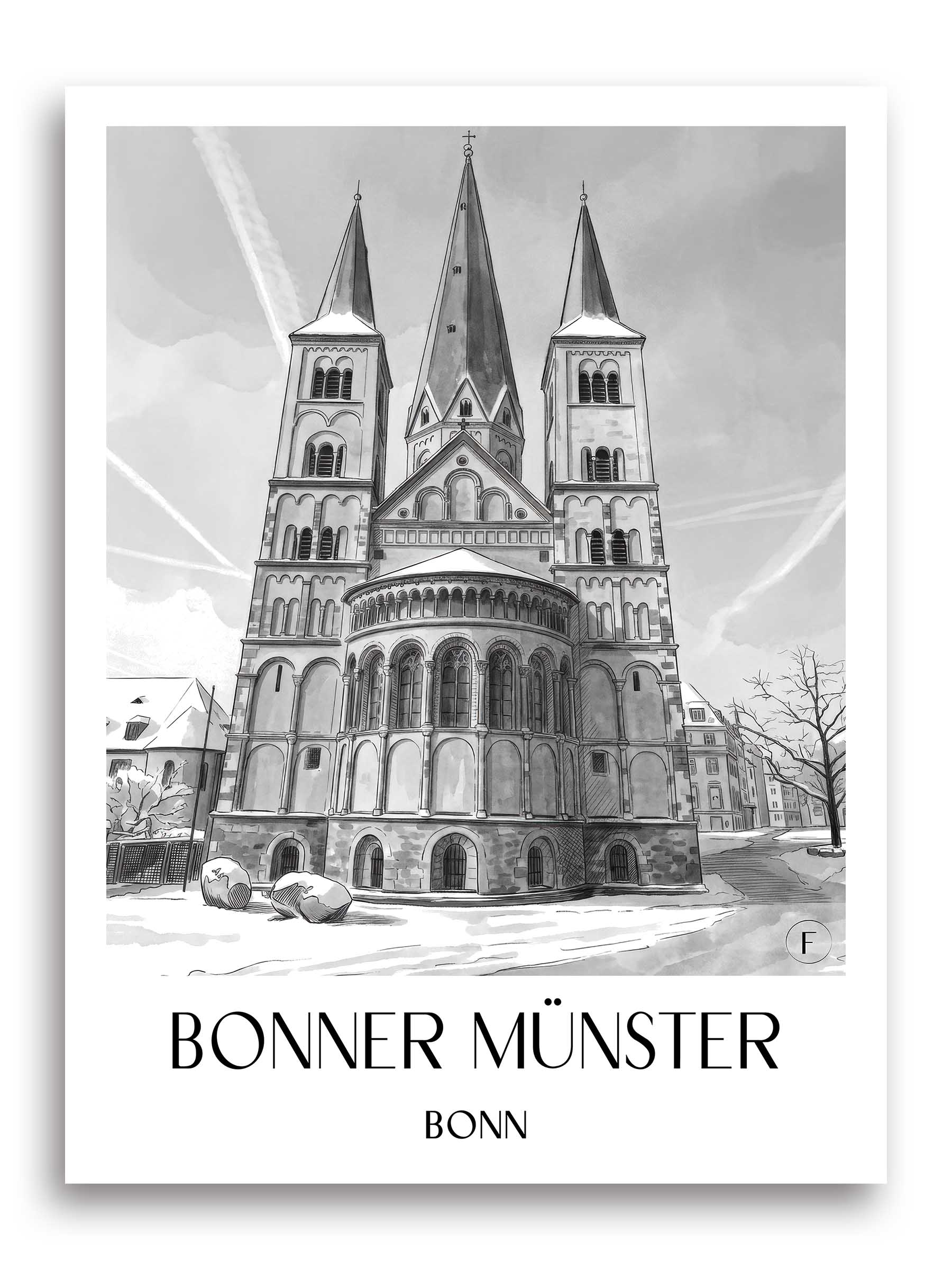 bonner-münster-bonn-deutschland-poster-aquarell-schwarz-weiss