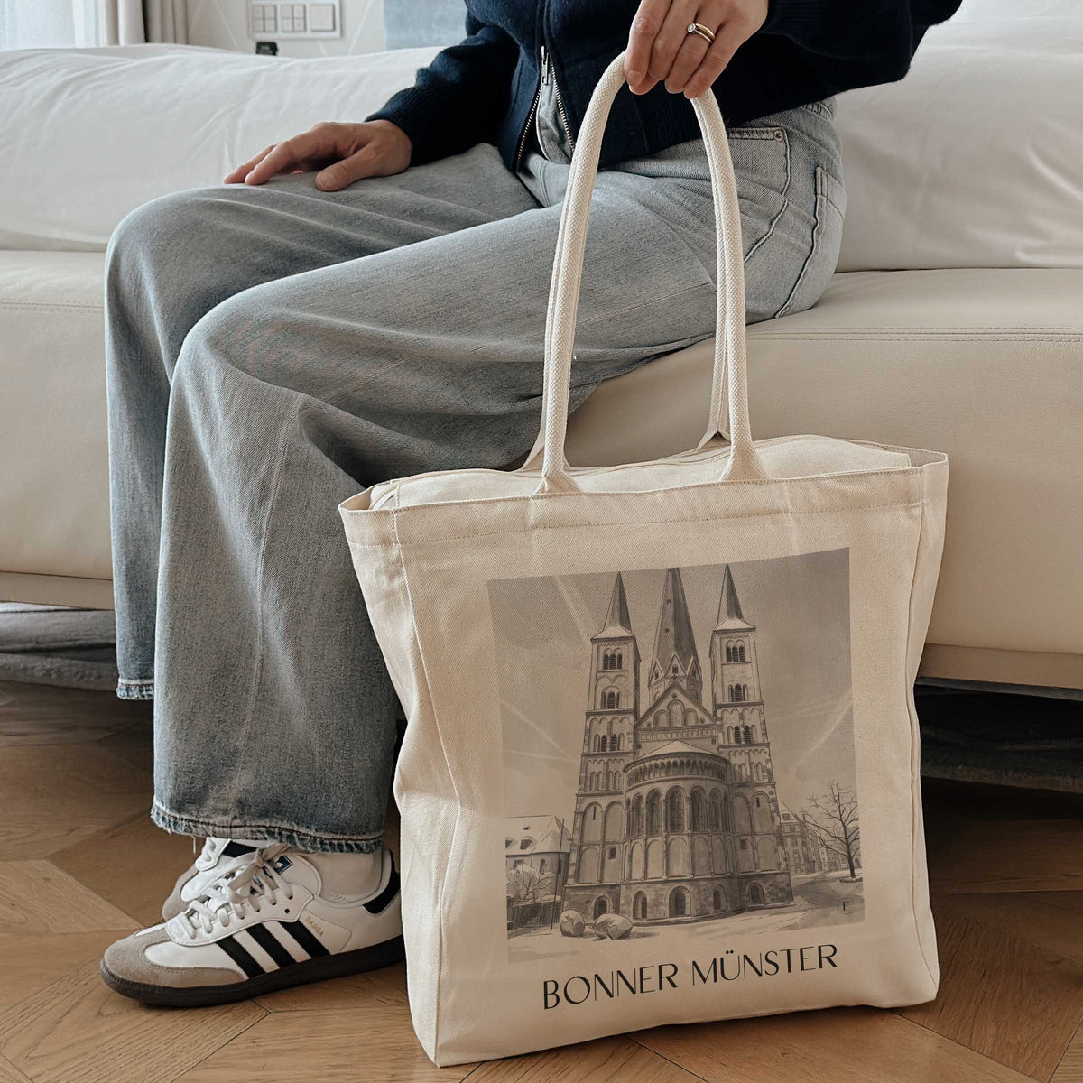 bonner-münster-bonn-deutschland-einkaufstasche-aquarell-schwarz-weiss