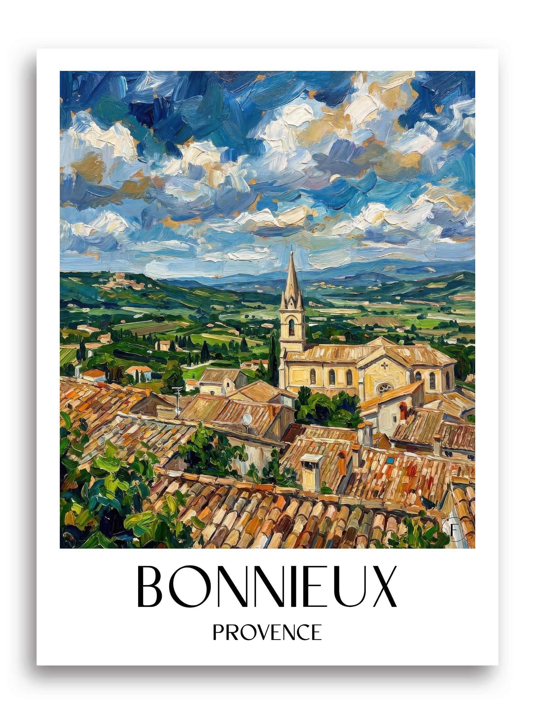 Bonnieux Poster - Provence - Frankreich Kunstdruck - Ölgemälde von A4 bis A1 - favplace
