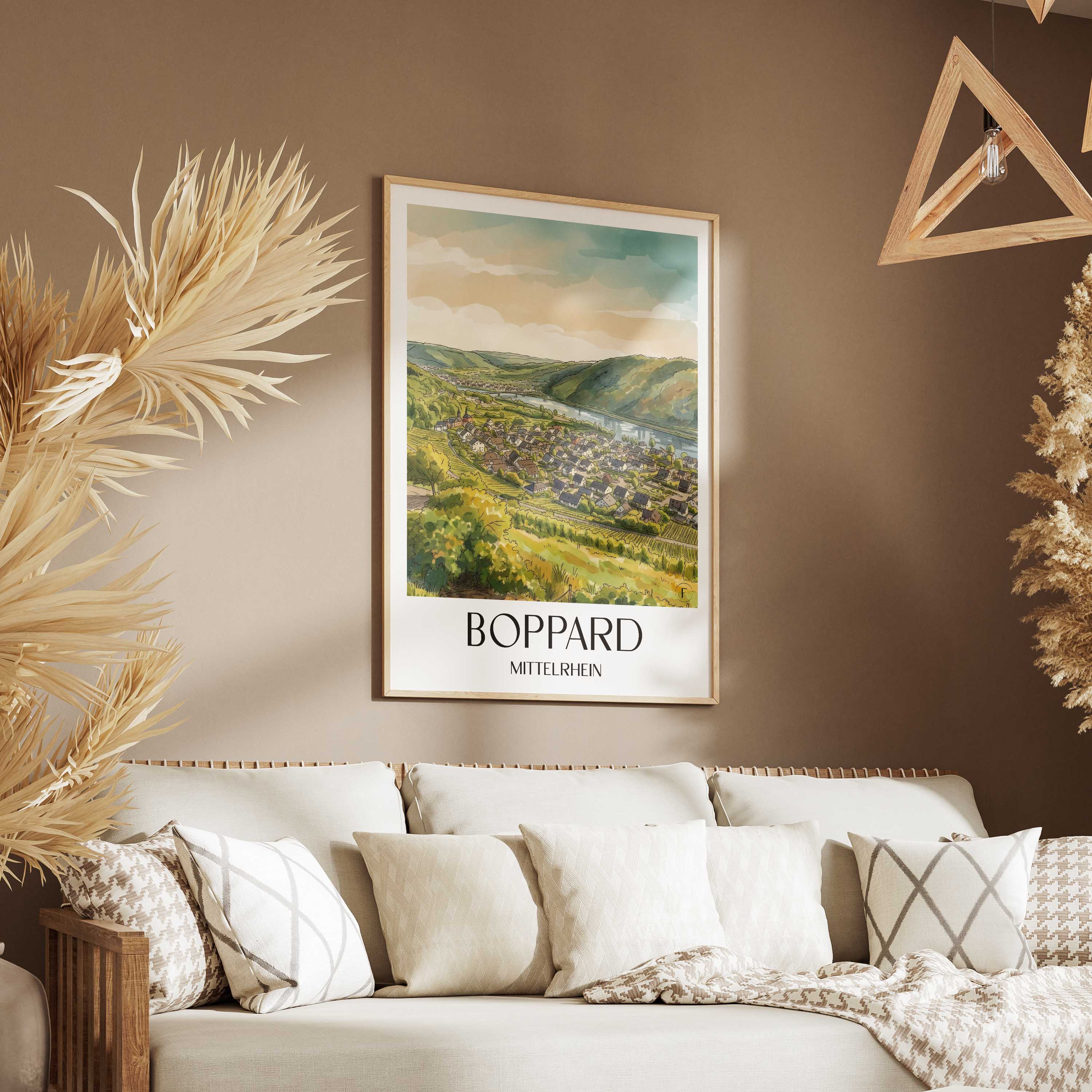 boppard-mittelrhein-deutschland-poster-aquarell