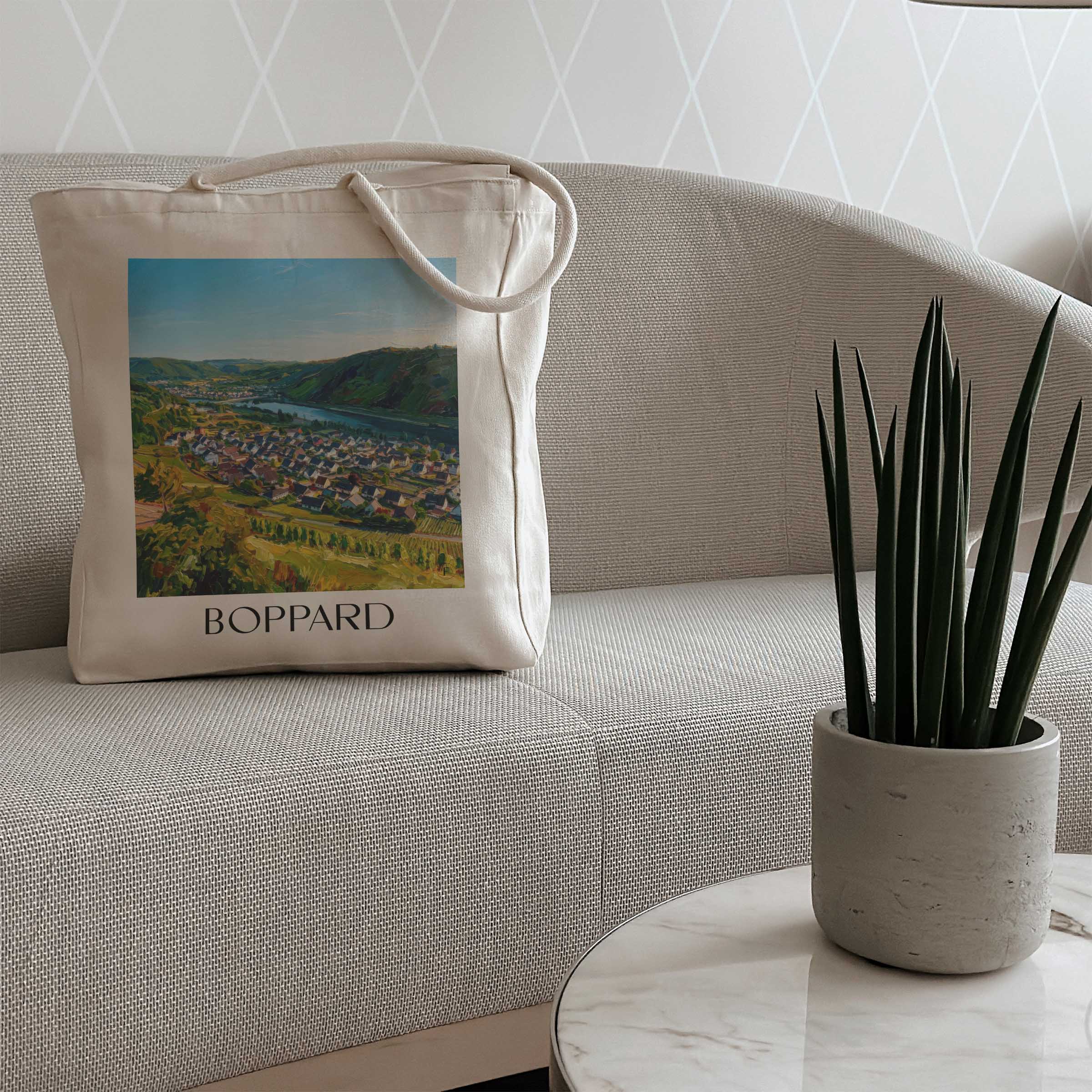 boppard-mittelrhein-deutschland-einkaufstasche-oil-painting-oelgemaelde