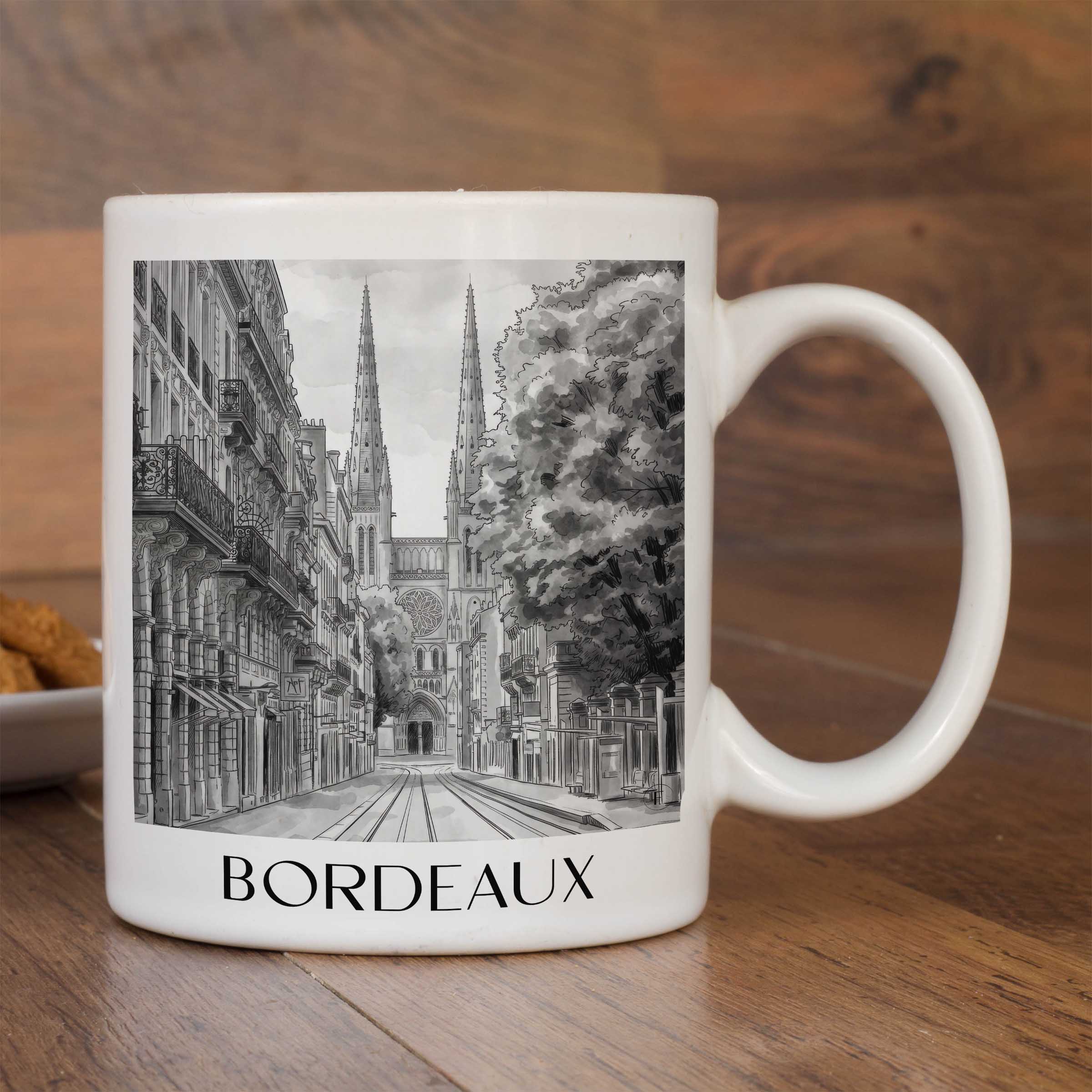 bordeaux-frankreich-kaffeebecher-aquarell-schwarz-weiss