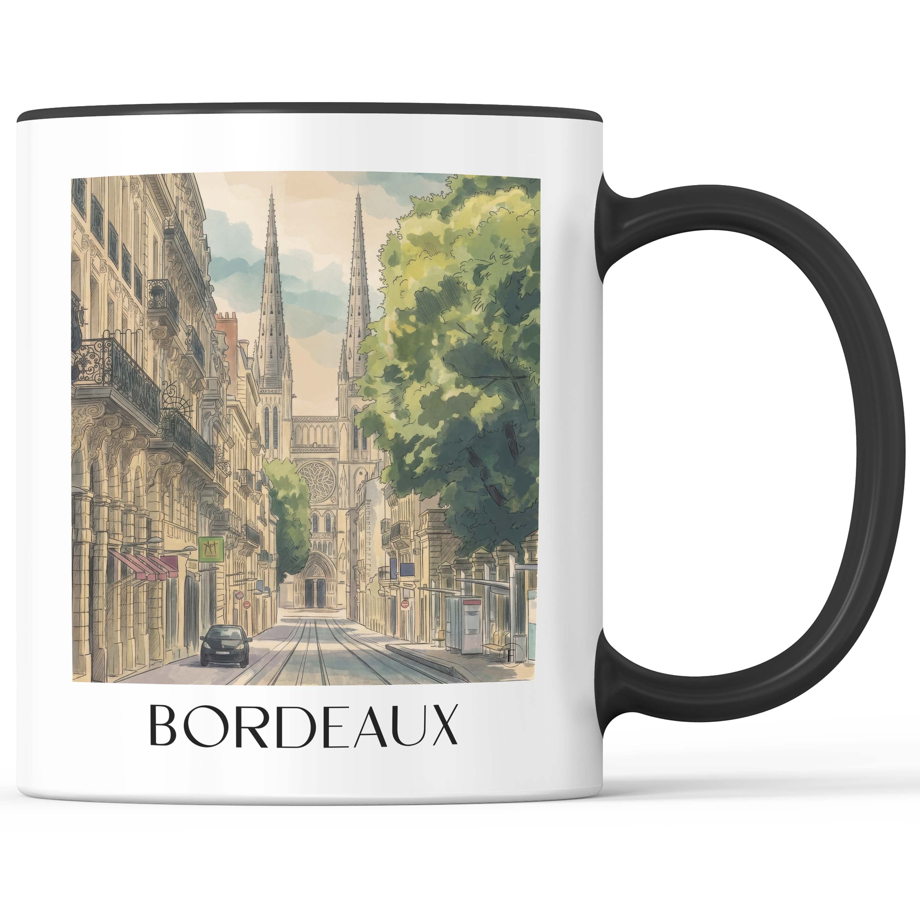 Bordeaux - Frankreich Becher - Kaffeetasse im Aquarell Stil - favplace