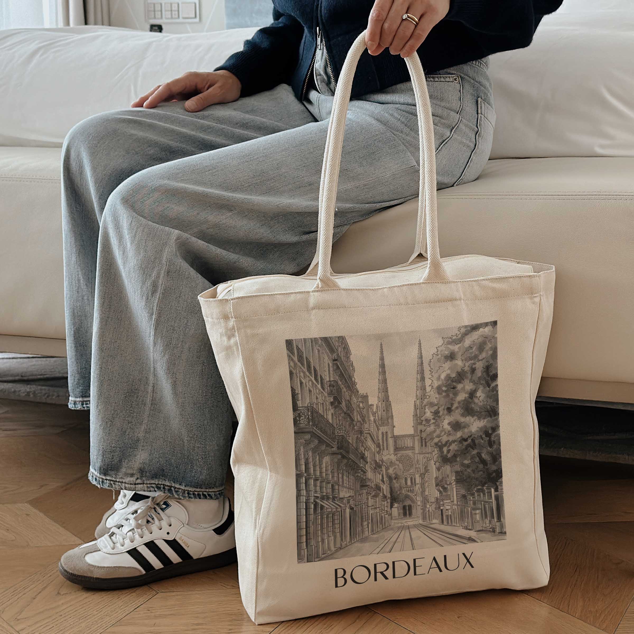 bordeaux-frankreich-einkaufstasche-aquarell-schwarz-weiss