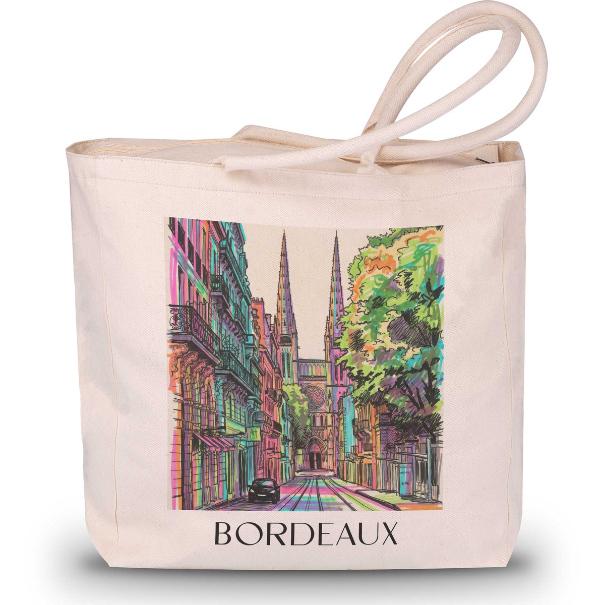 Bordeaux - Frankreich Tote Bag - Einkaufstasche im Tag Graffiti Stil - favplace