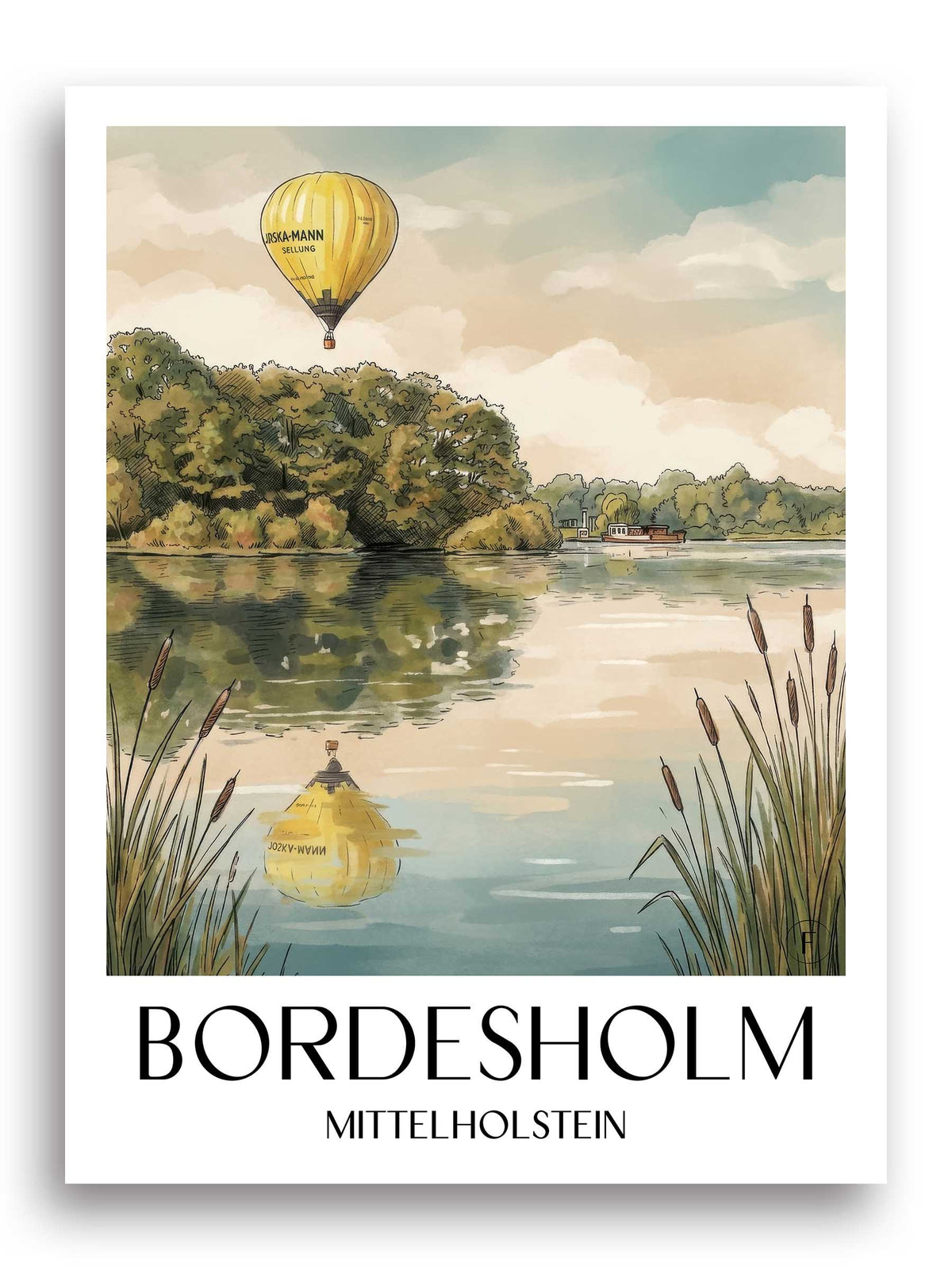 bordesholm-mittelholstein-deutschland-poster-aquarell