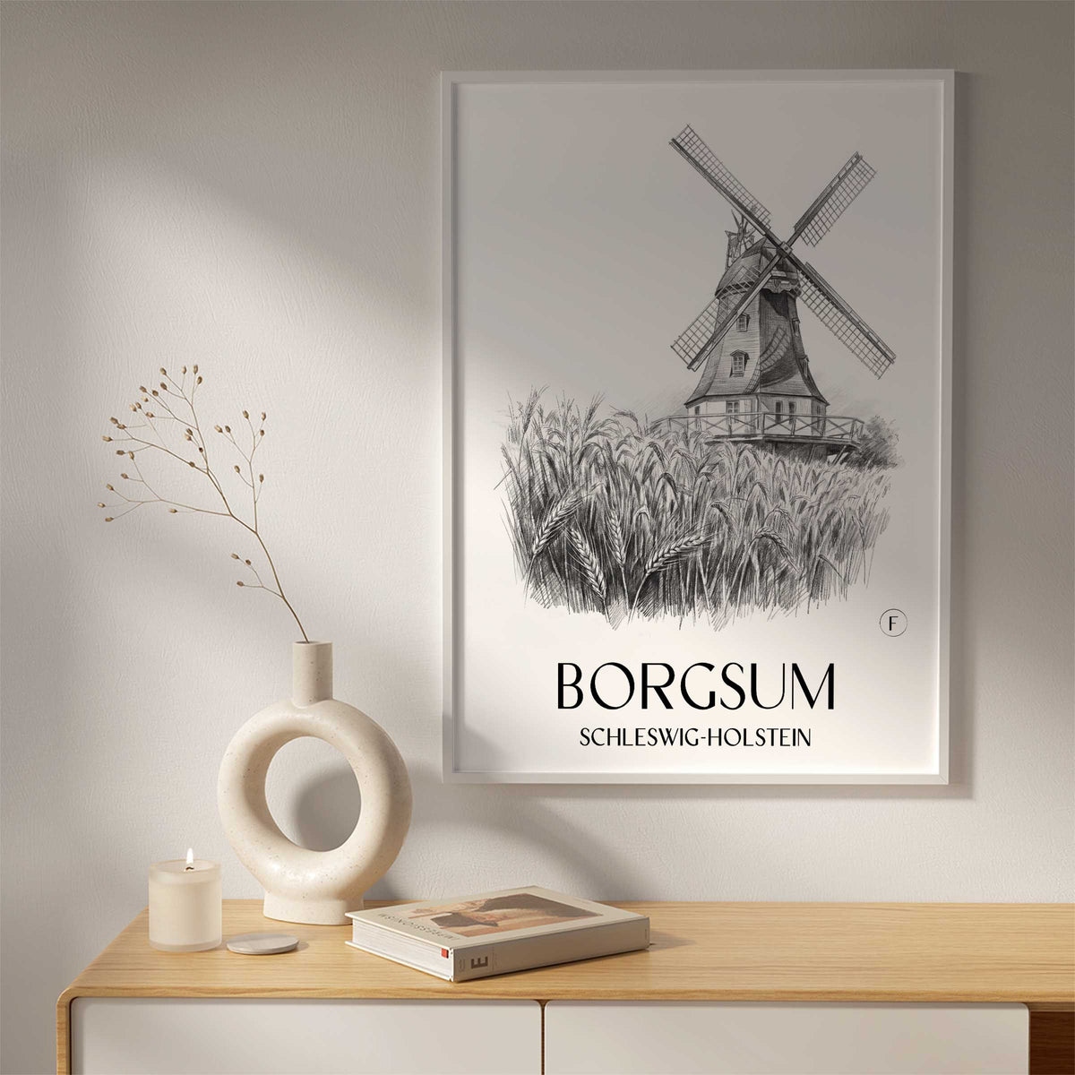 borgsum-schleswig-holstein-deutschland-poster-bleistift-zeichnung-drawing