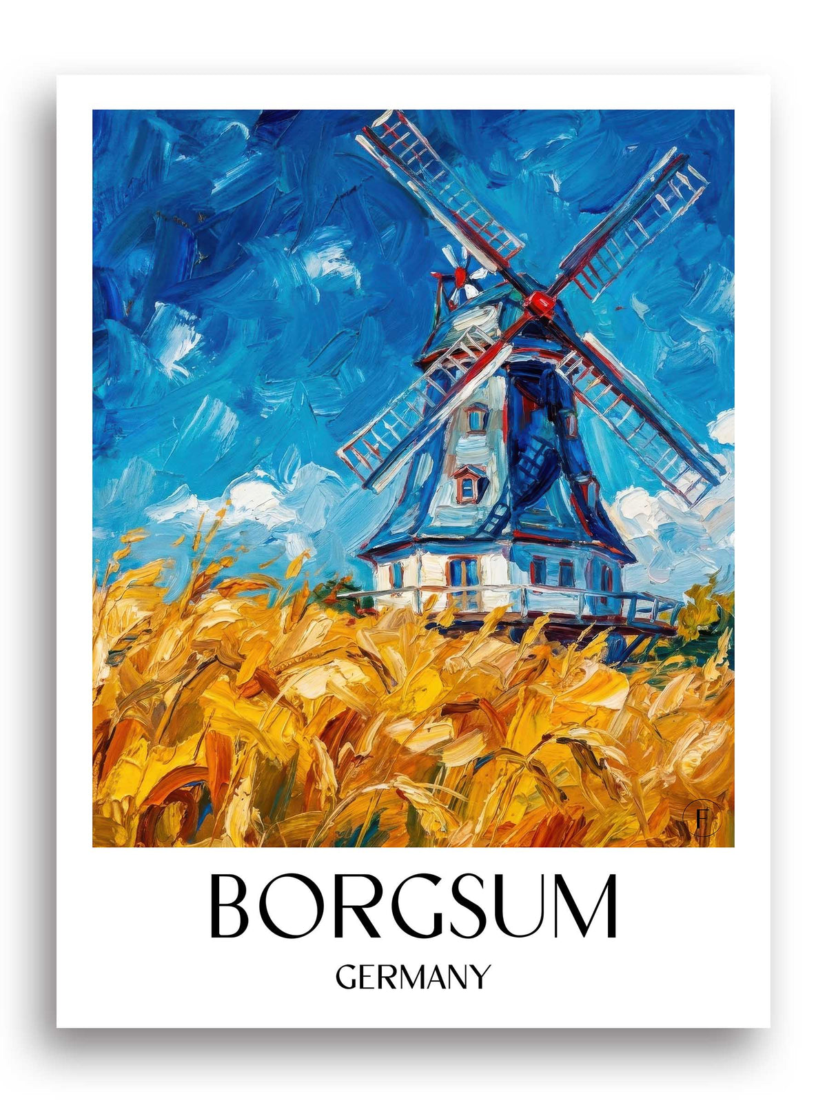 Borgsum Poster - Schleswig-Holstein - Deutschland Kunstdruck - Ölgemälde von A4 bis A1 - favplace