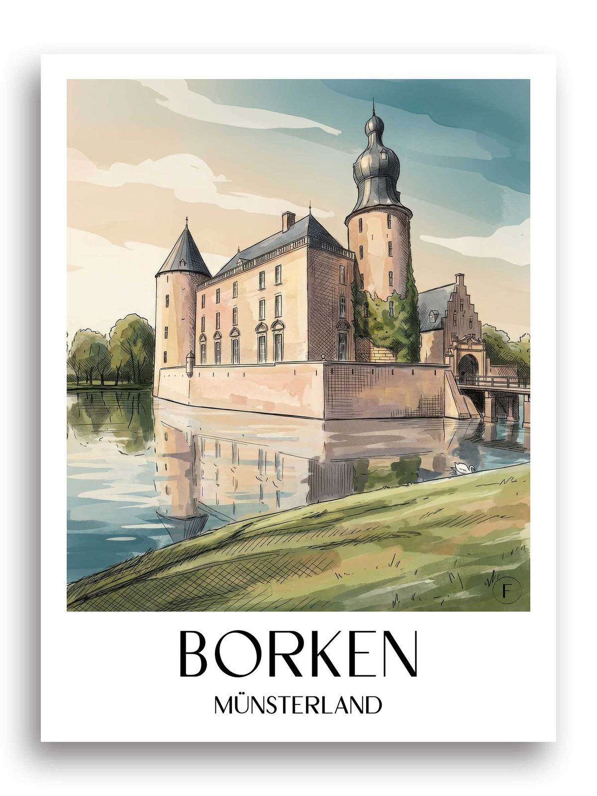 borken-münsterland-deutschland-poster-aquarell