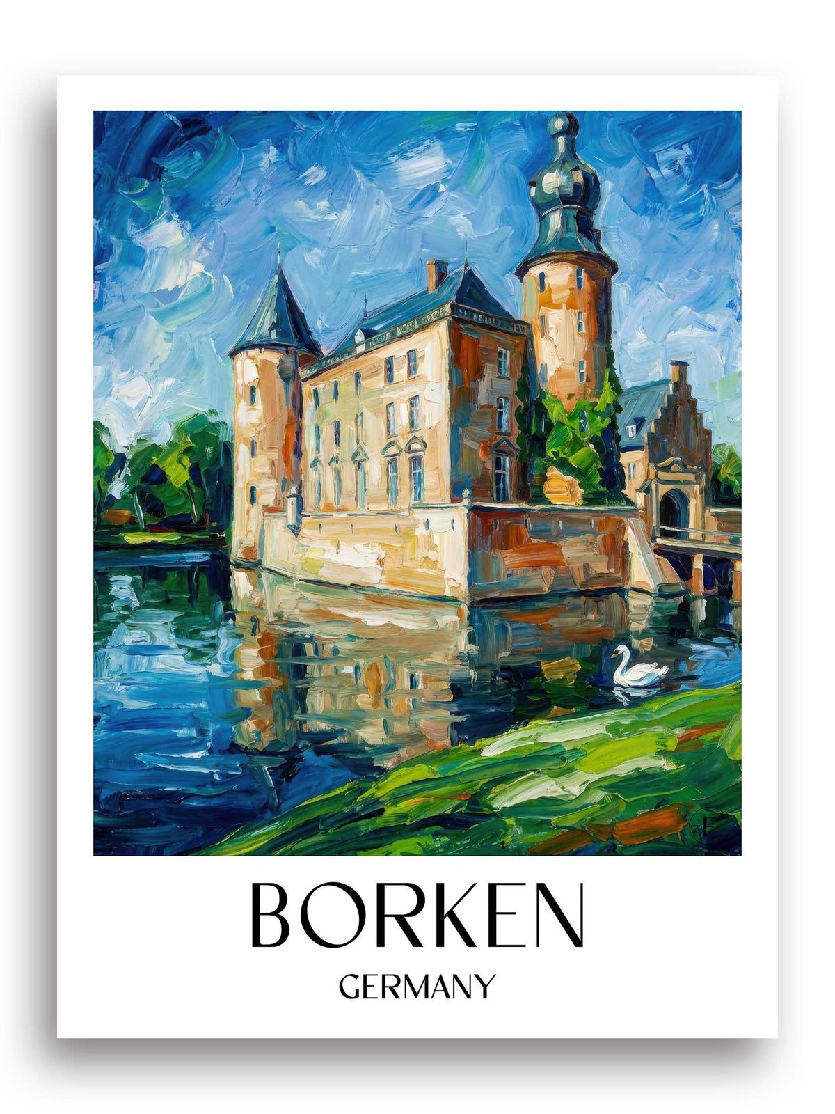 Borken Poster - Münsterland - Deutschland Kunstdruck - Ölgemälde von A4 bis A1 - favplace