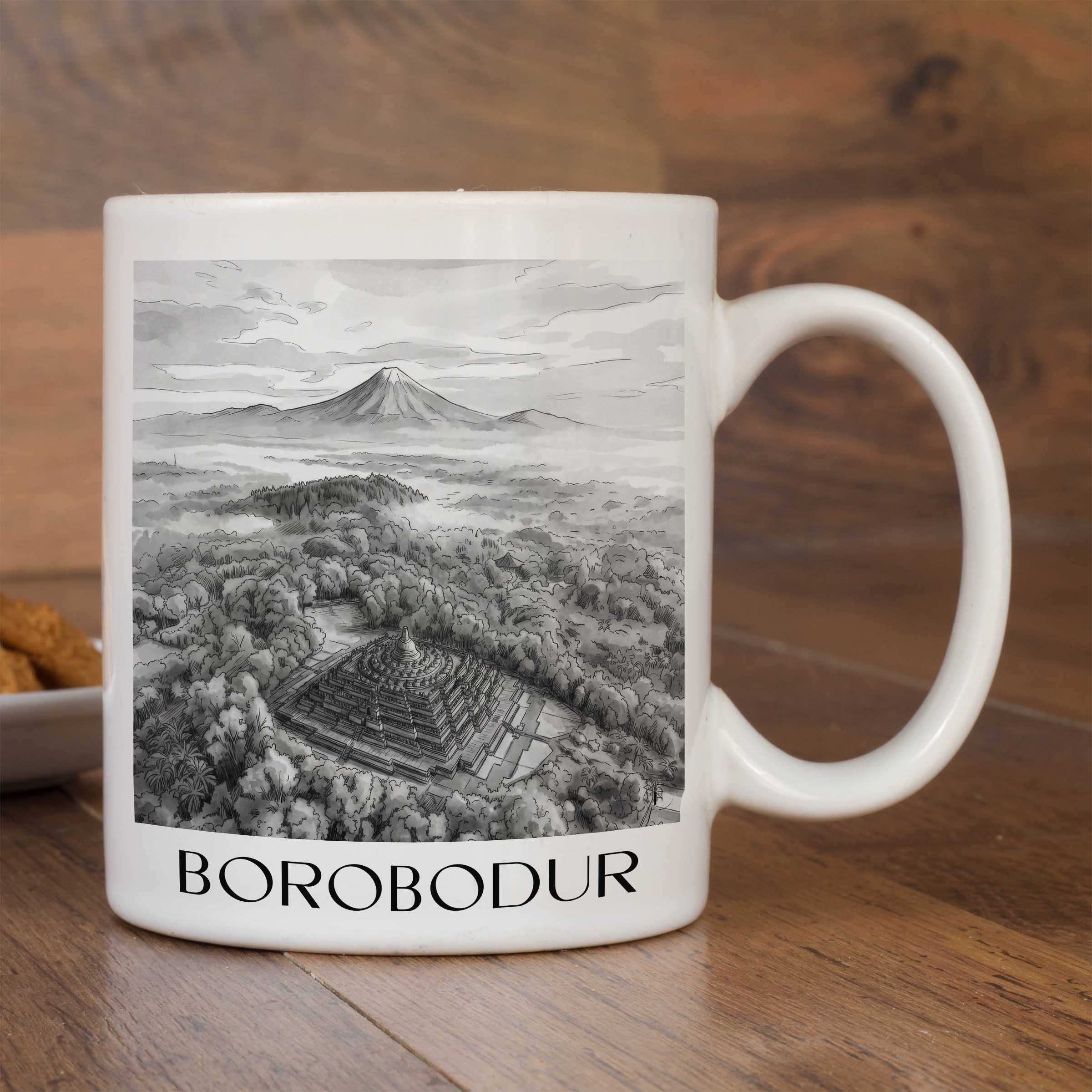 borobodur-indonesien-kaffeebecher-aquarell-schwarz-weiss