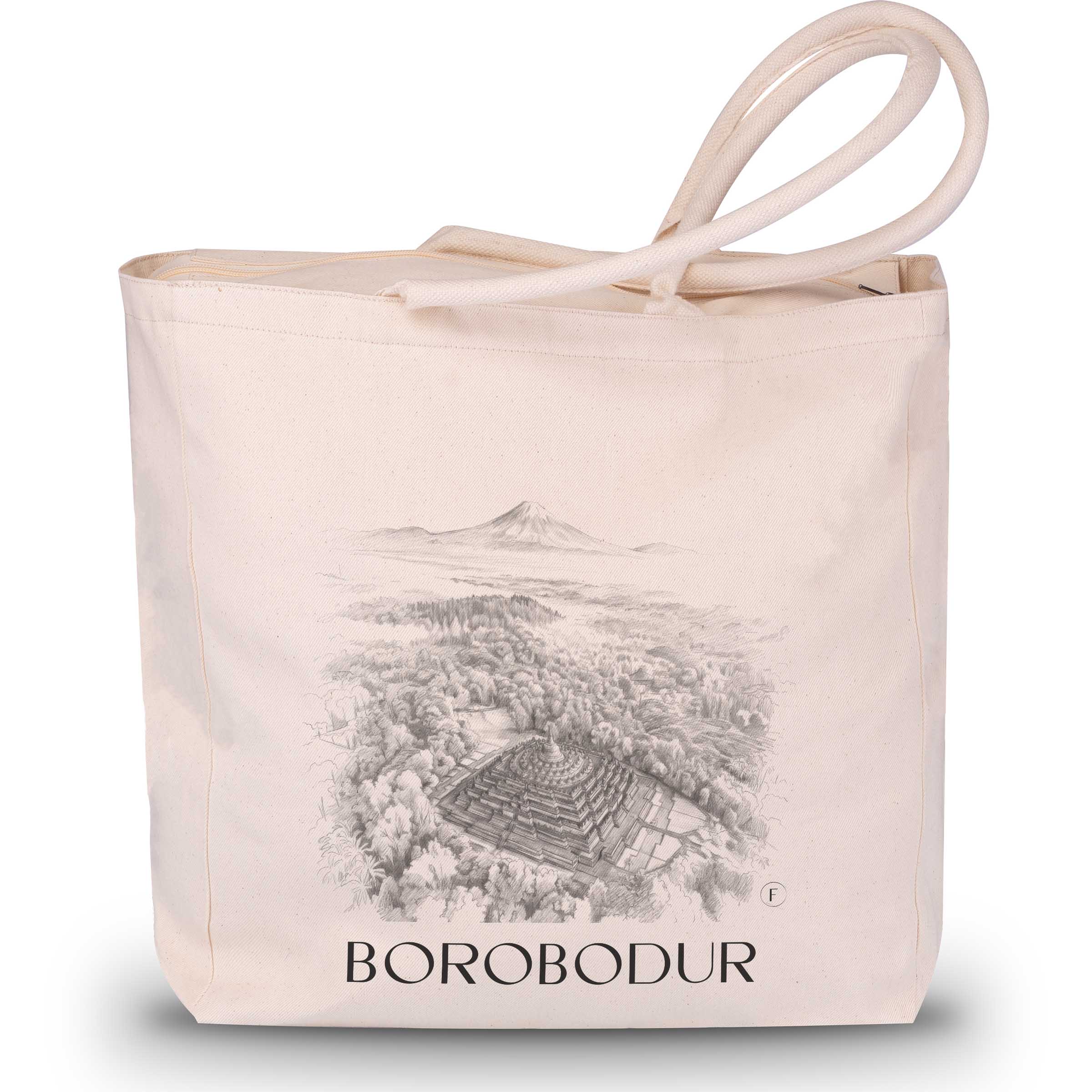 borobodur-indonesien-einkaufstasche-bleistift-zeichnung-drawing