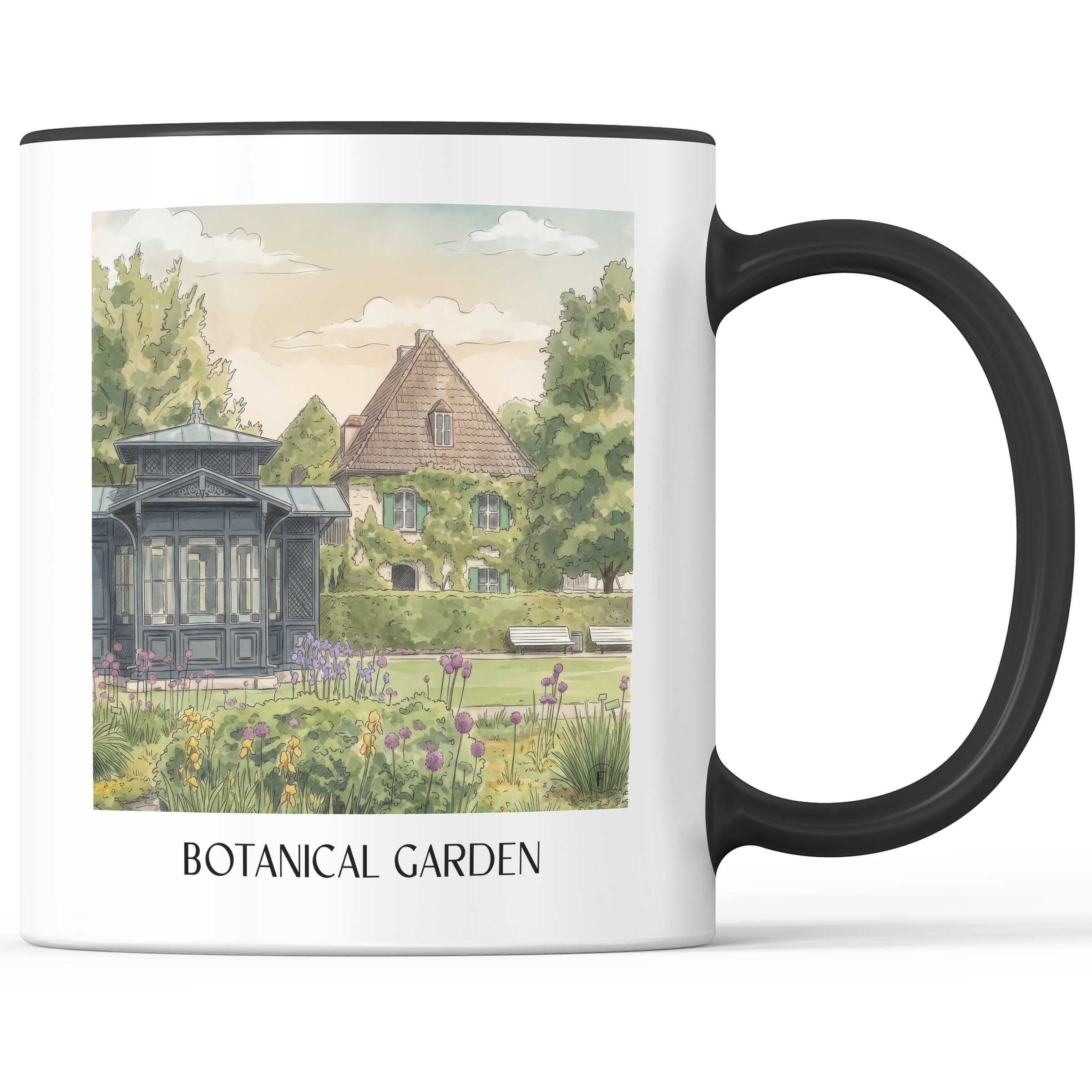 Botanischer Garten Kaffeebecher - Augsburg - Deutschland Becher - Kaffeetasse im Aquarell Stil - favplace