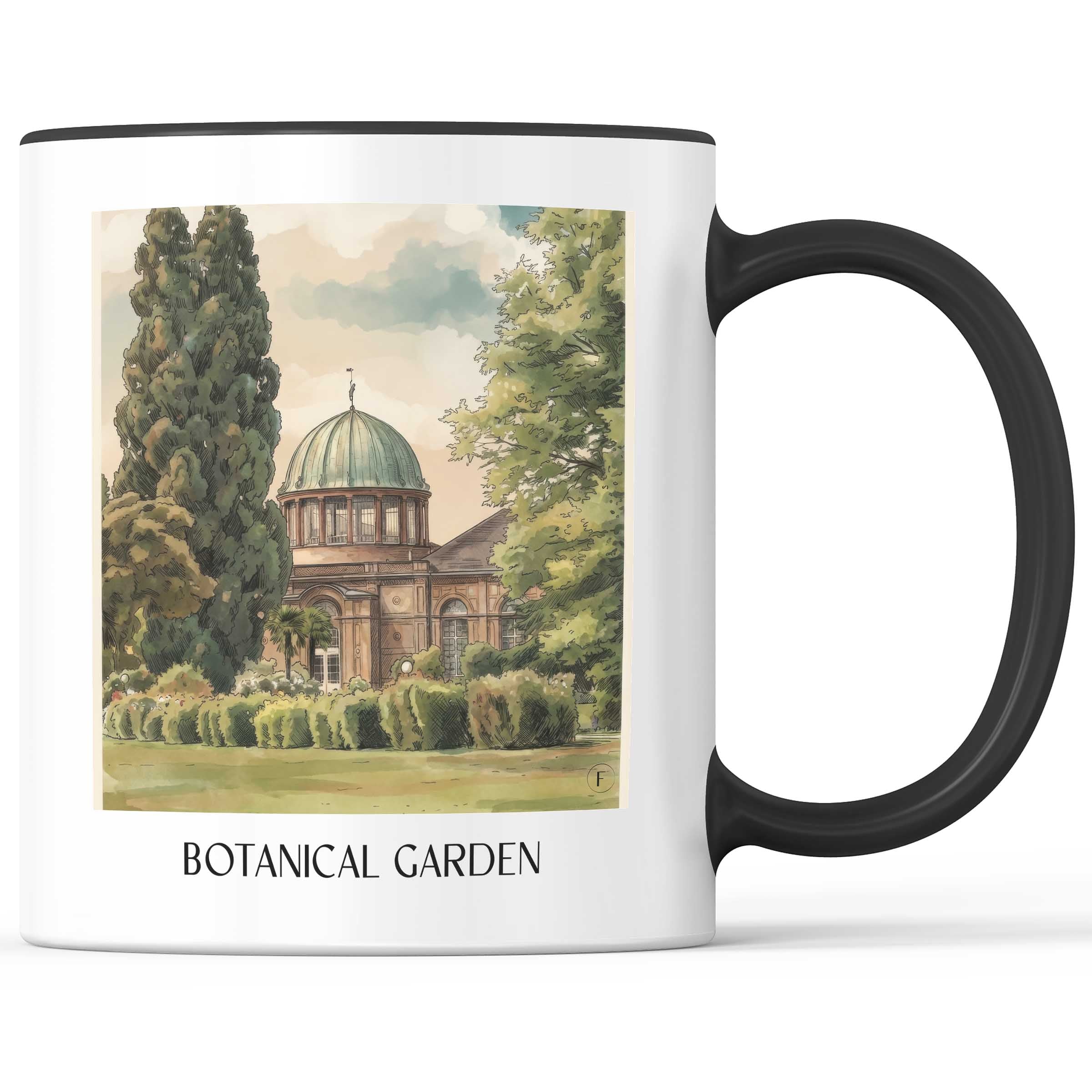 Botanischer Garten Kaffeebecher - Karlsruhe - Deutschland Becher - Kaffeetasse im Aquarell Stil - favplace