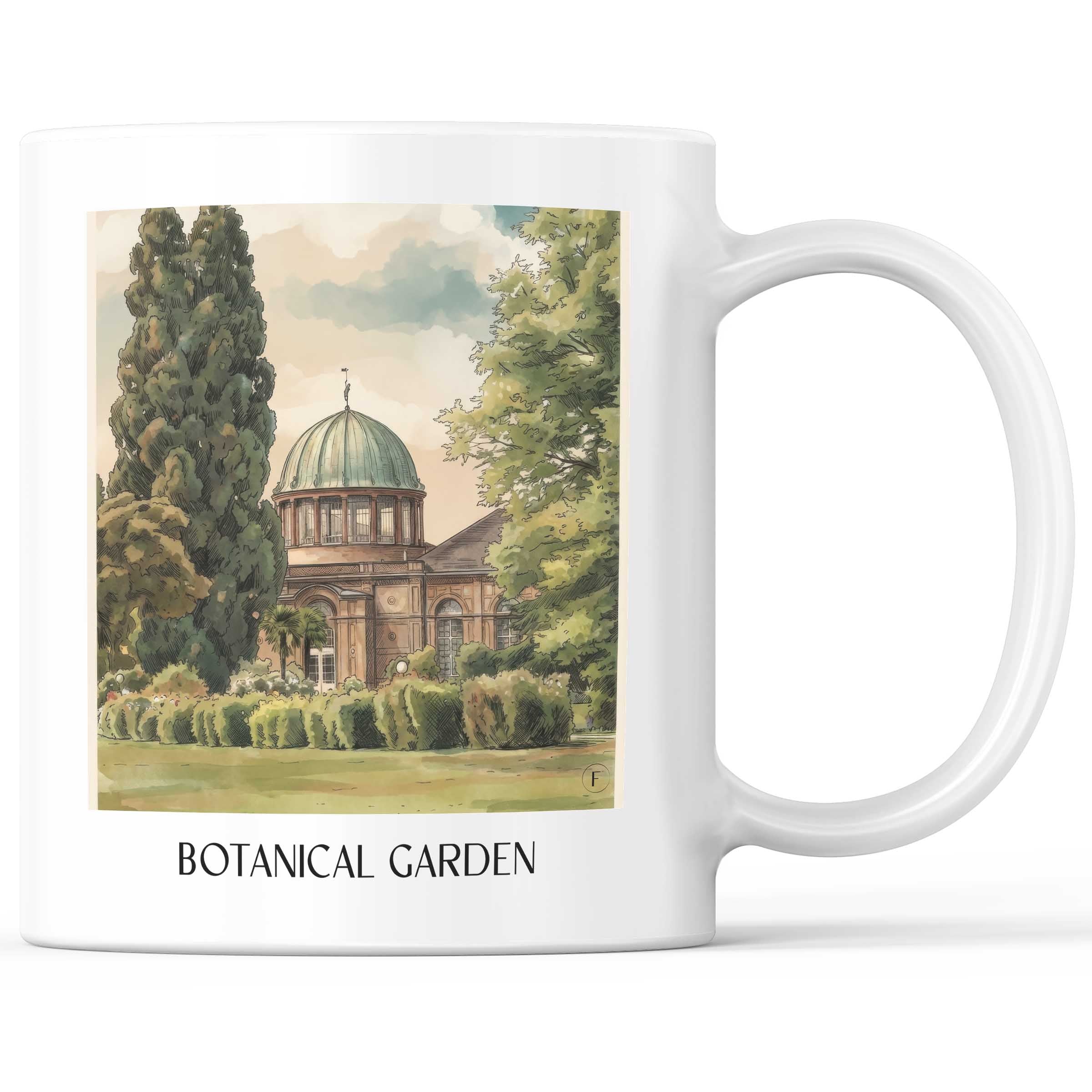 Botanischer Garten Kaffeebecher - Karlsruhe - Deutschland Becher - Kaffeetasse im Aquarell Stil - favplace