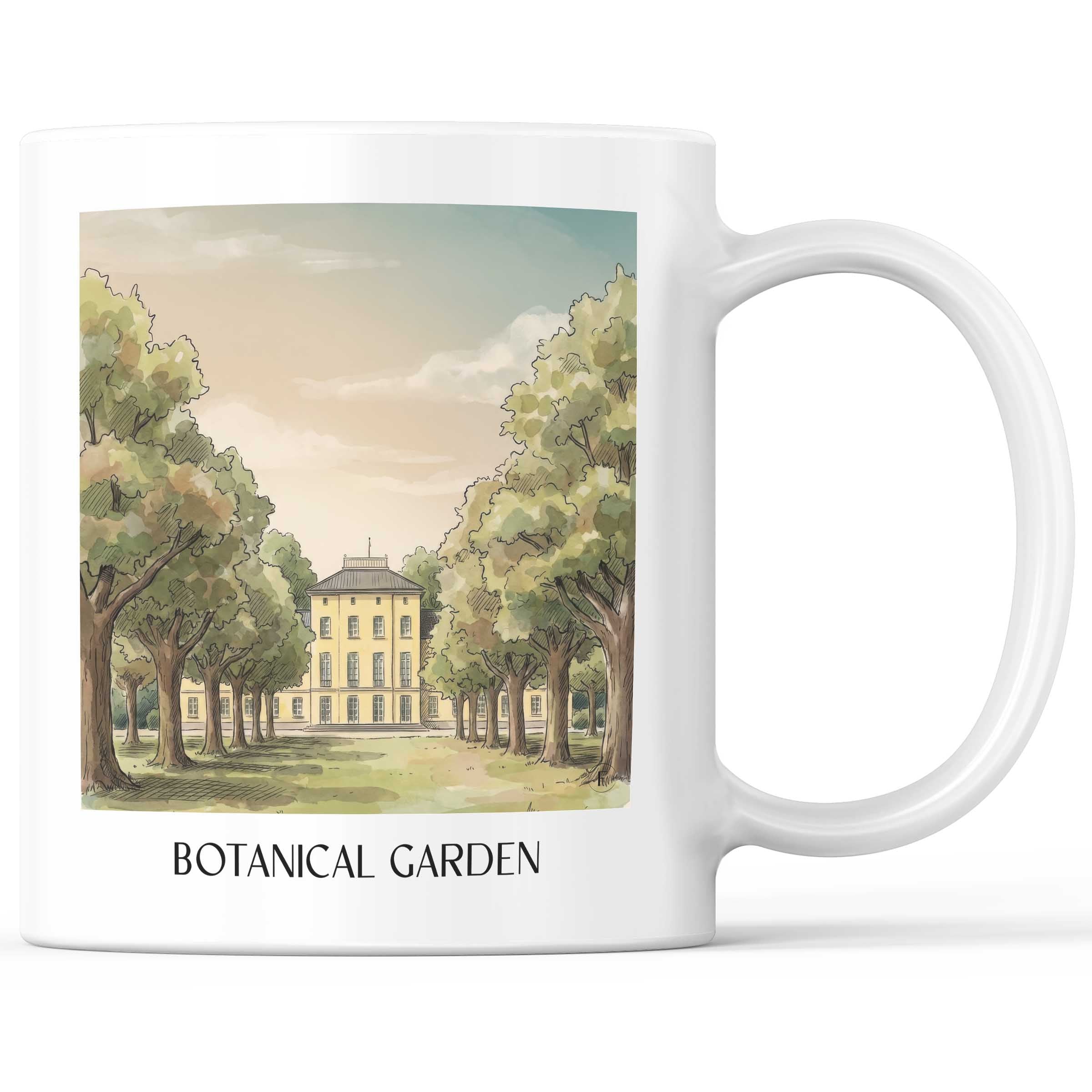 Botanischer Garten Kaffeebecher - Krefeld - Deutschland Becher - Kaffeetasse im Aquarell Stil - favplace