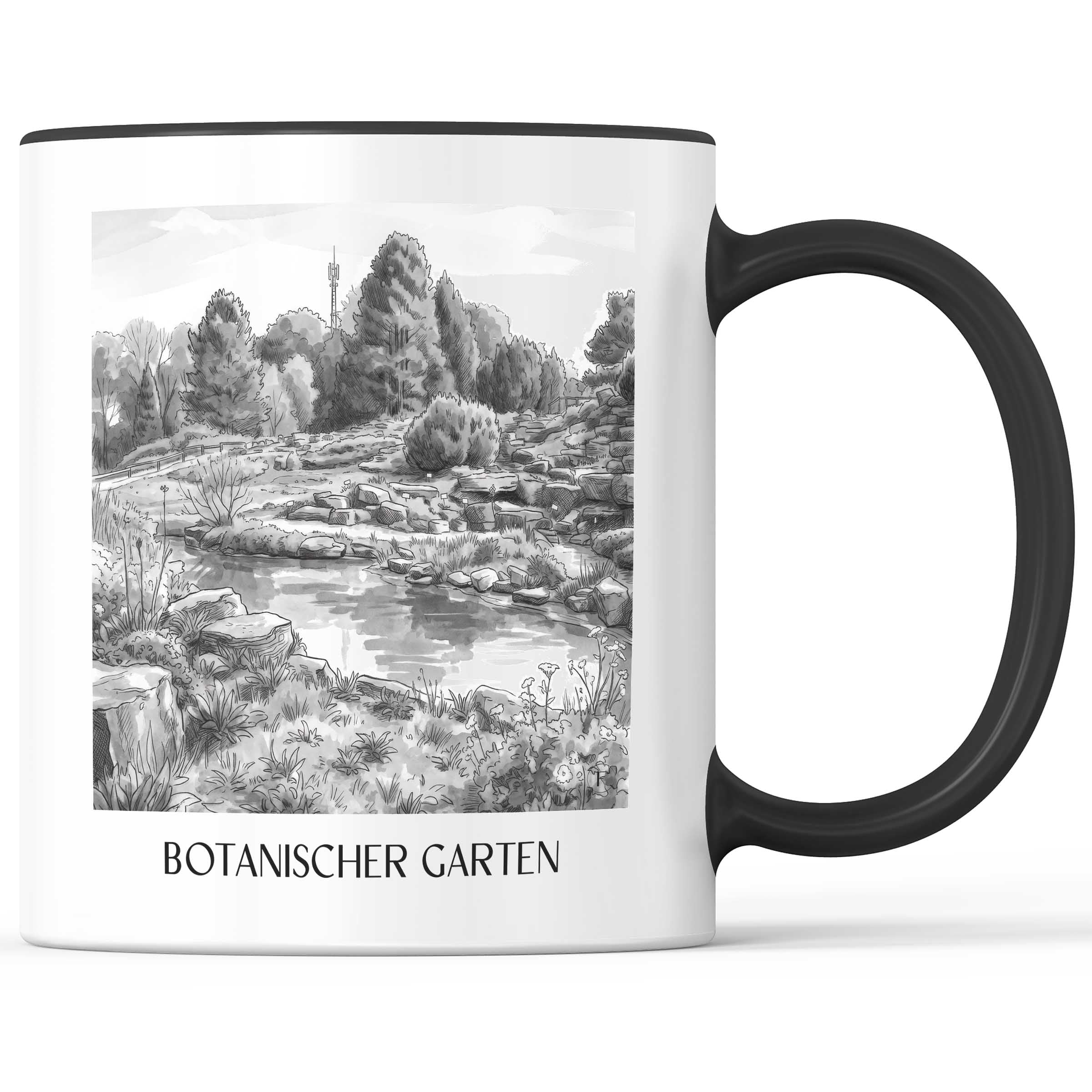 botanischer-garten-osnabrück-deutschland-kaffeebecher-aquarell-schwarz-weiss