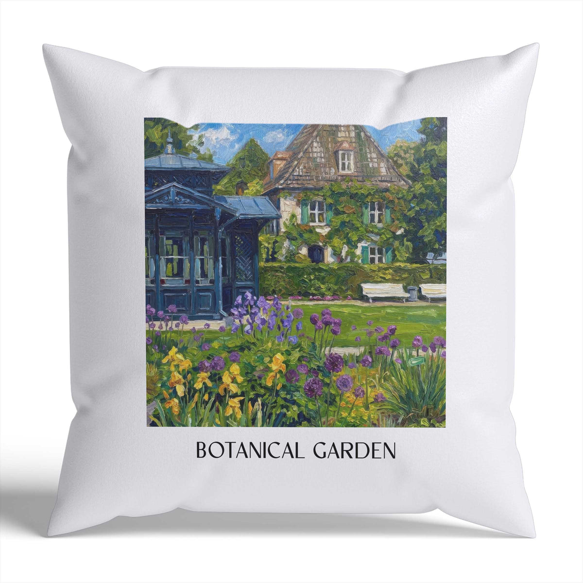 Botanischer Garten Kissenhülle - Zierkissen Bezug - Augsburg - Deutschland Kissen bzw. Kissenbezug im Ölgemälde Stil - favplace
