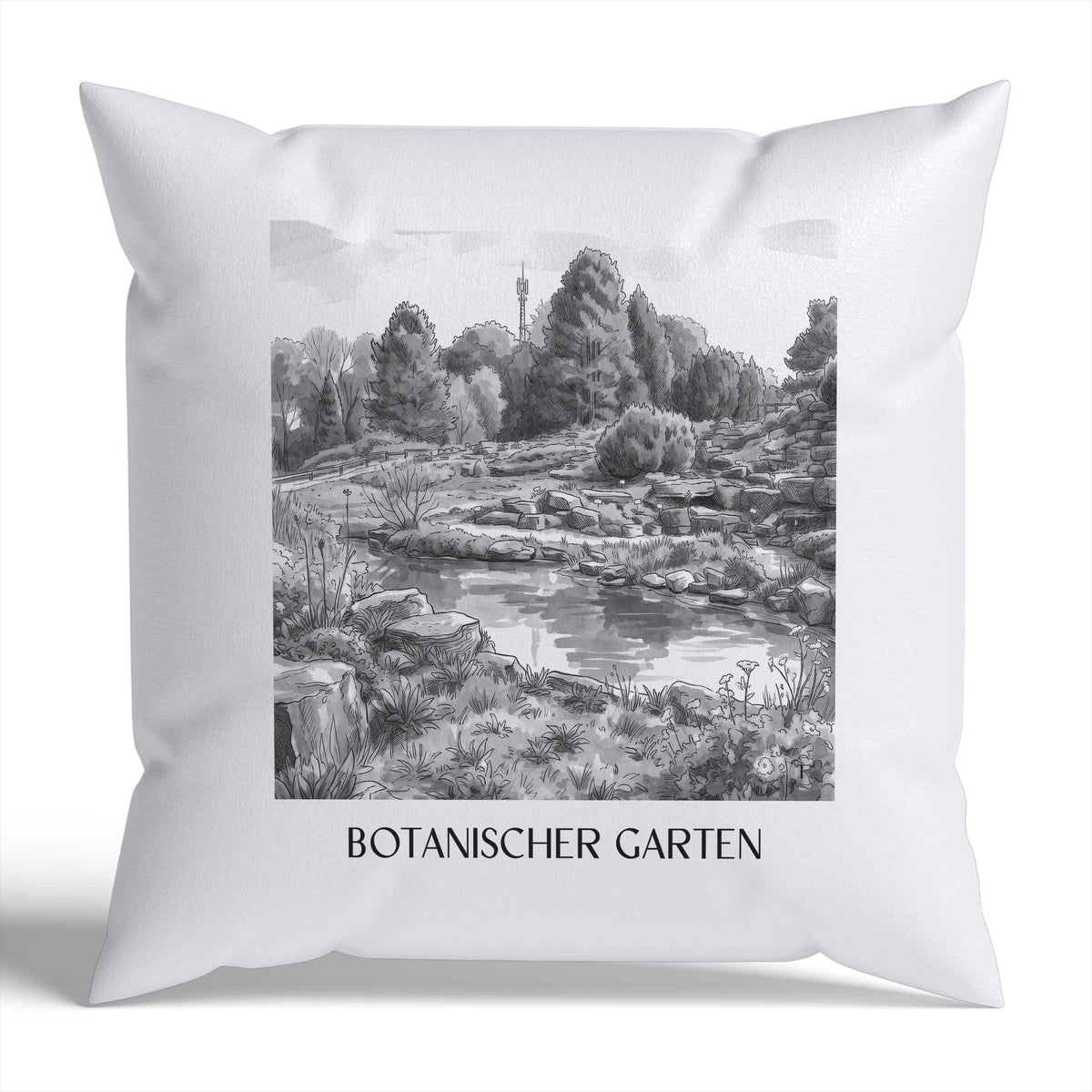 botanischer-garten-osnabrück-deutschland-kissenbezug-aquarell-schwarz-weiss