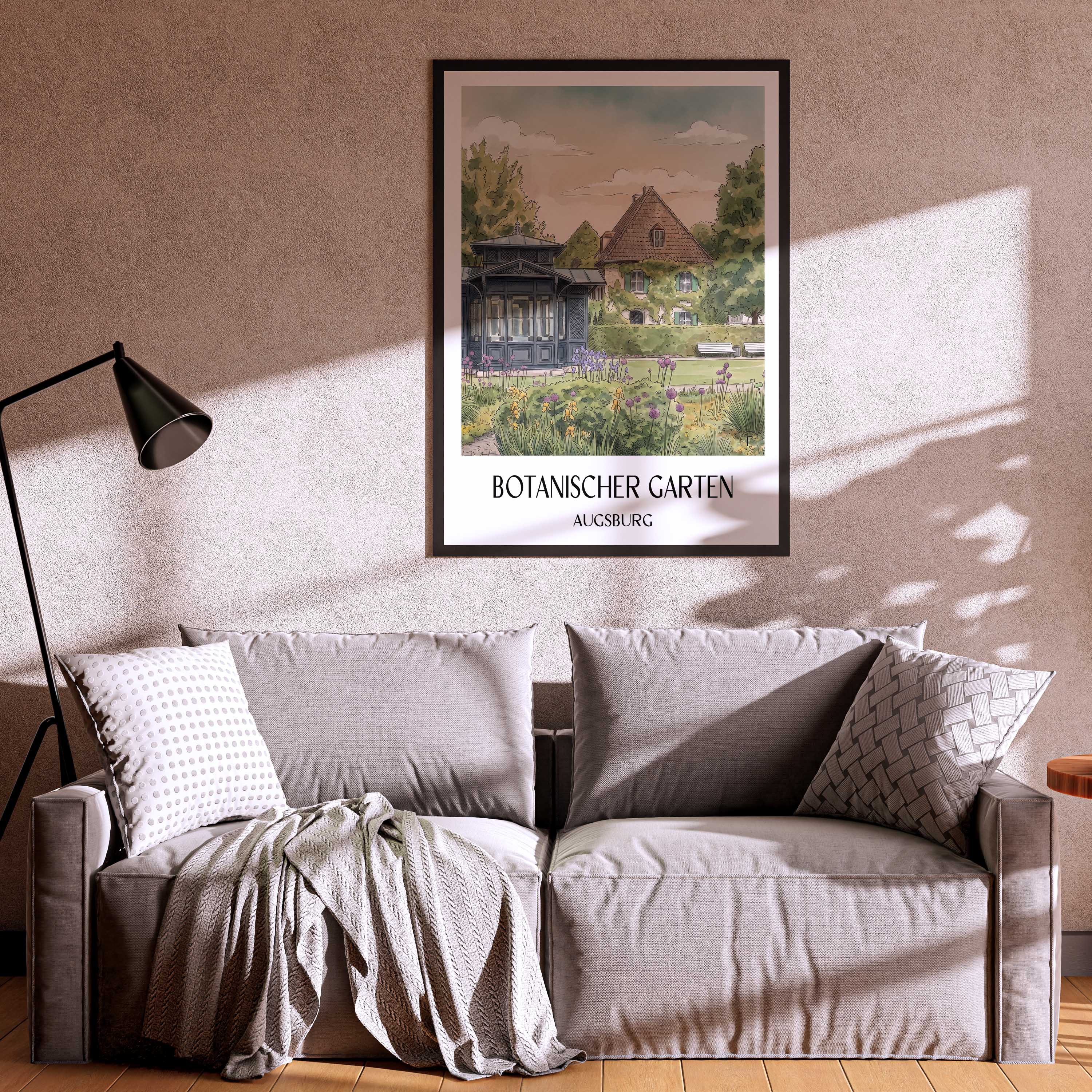 botanischer-garten-augsburg-deutschland-poster-aquarell
