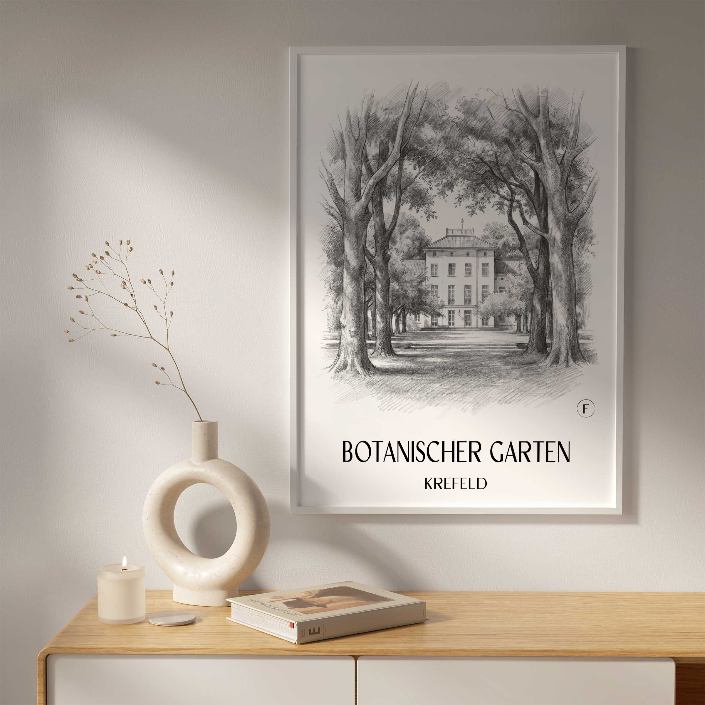 botanischer-garten-krefeld-deutschland-poster-bleistift-zeichnung-drawing