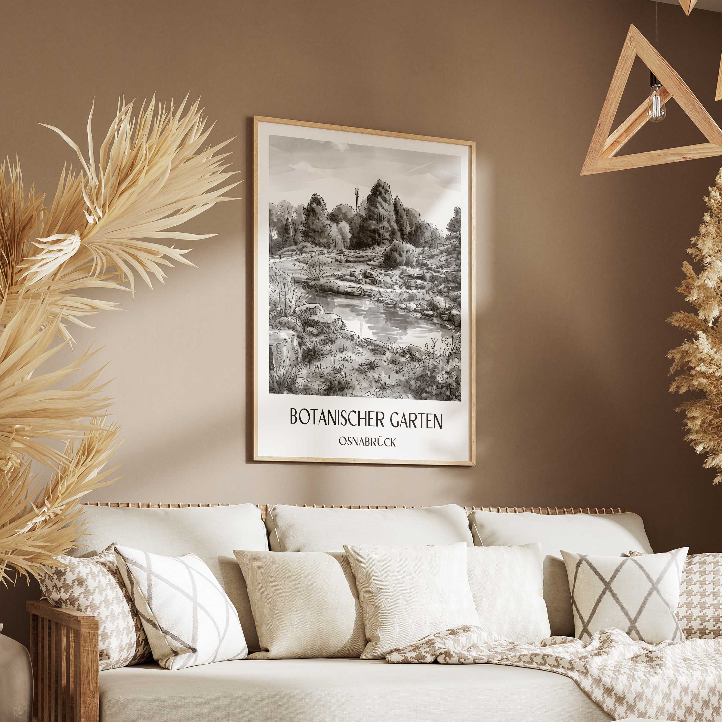botanischer-garten-osnabrück-deutschland-poster-aquarell-schwarz-weiss