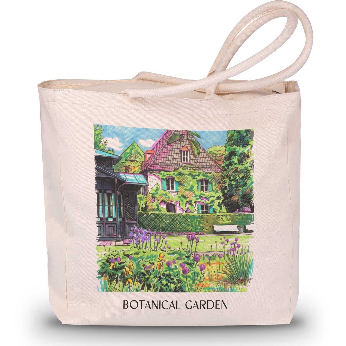 Botanischer Garten Shopping Tasche - Augsburg - Deutschland Tote Bag - Einkaufstasche im Tag Graffiti Stil - favplace