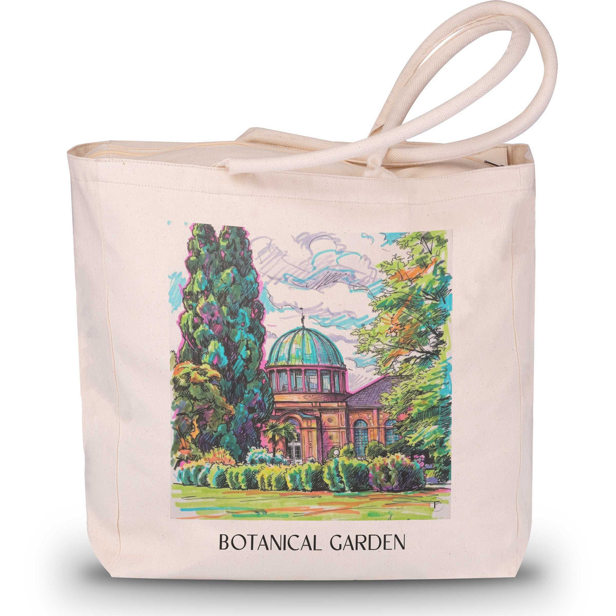 Botanischer Garten Shopping Tasche - Karlsruhe - Deutschland Tote Bag - Einkaufstasche im Tag Graffiti Stil - favplace