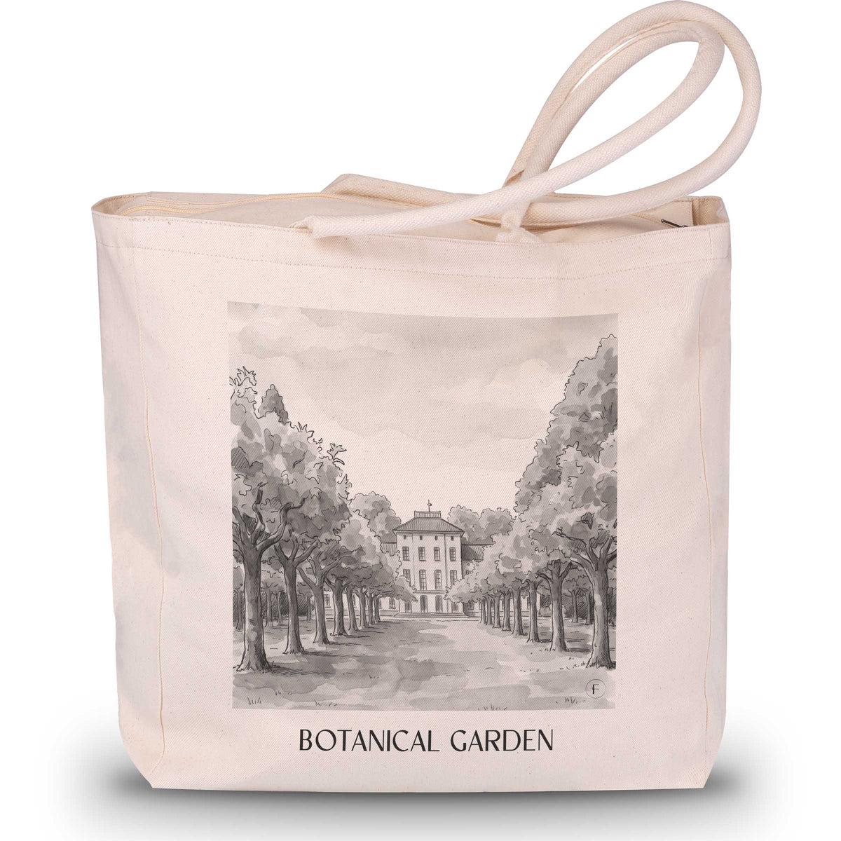 Botanischer Garten Shopping Tasche - Krefeld - Deutschland Tote Bag - Einkaufstasche im Aquarell Schwarz-Weiß Stil - favplace