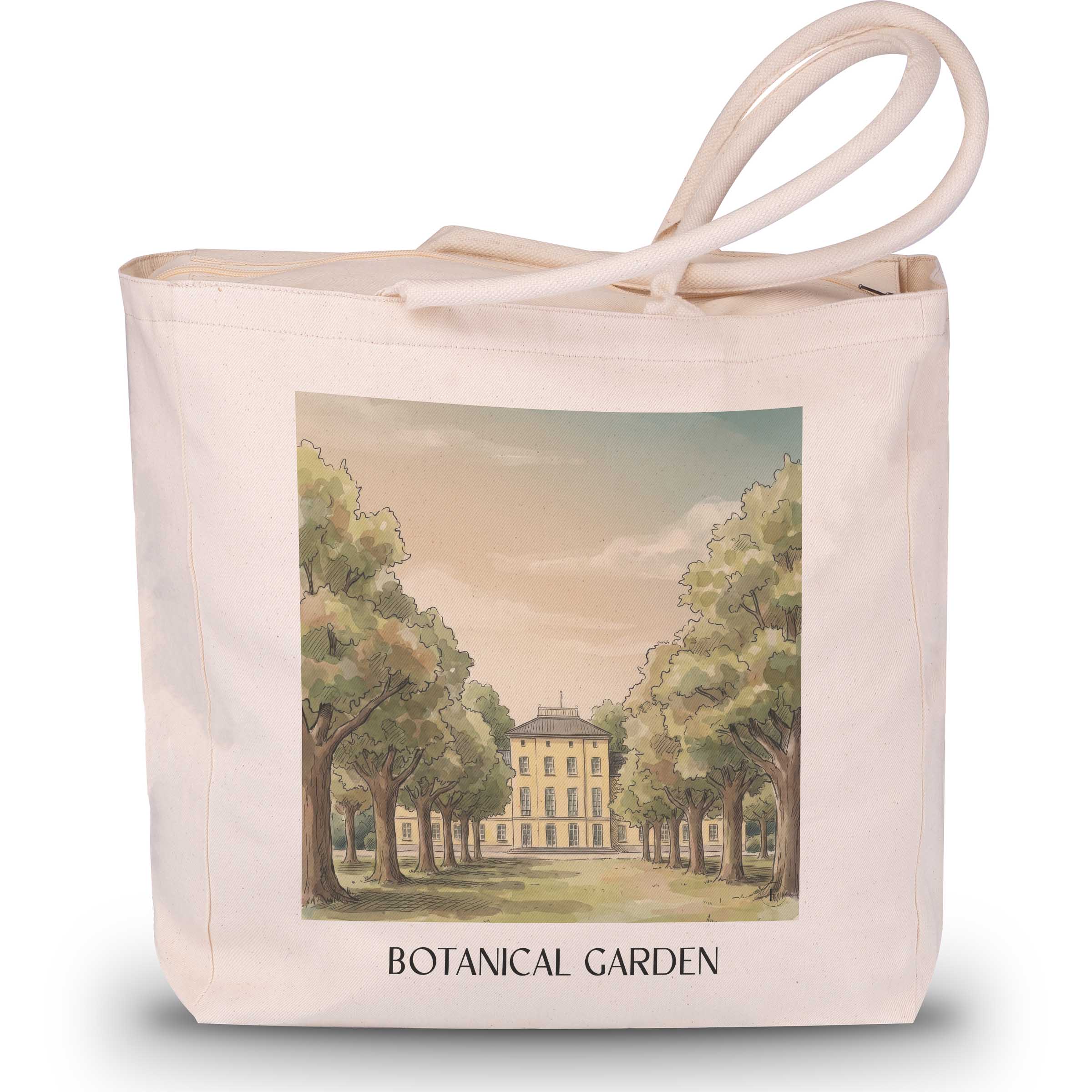Botanischer Garten Shopping Tasche - Krefeld - Deutschland Tote Bag - Einkaufstasche im Aquarell Stil - favplace