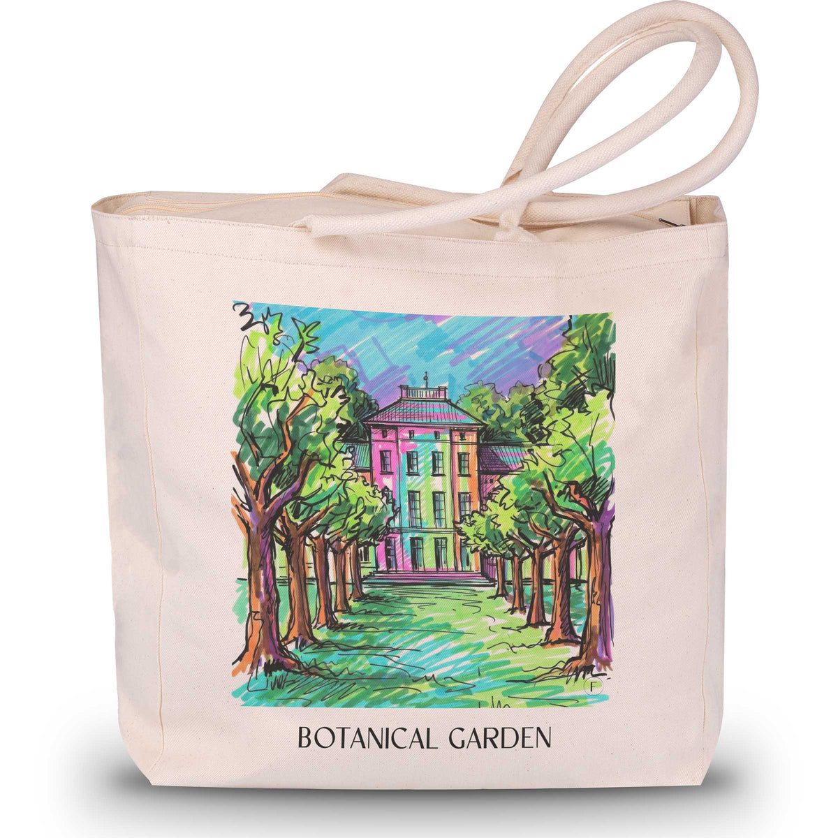 Botanischer Garten Shopping Tasche - Krefeld - Deutschland Tote Bag - Einkaufstasche im Tag Graffiti Stil - favplace