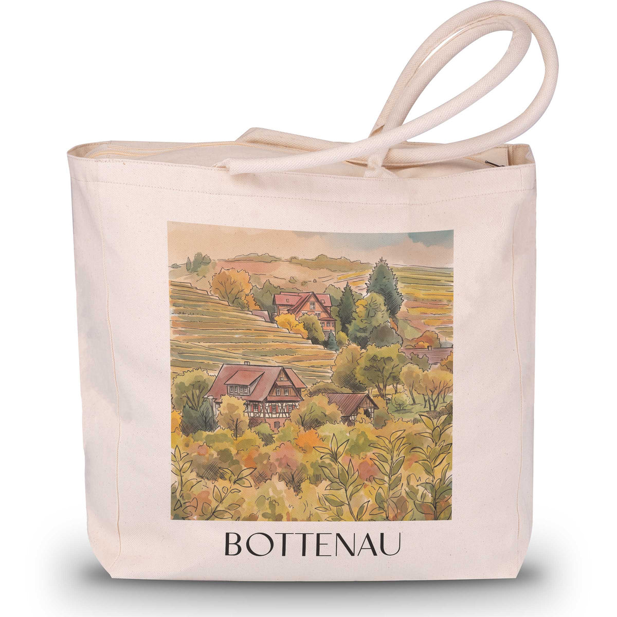 Bottenau Shopping Tasche - Ortenau - Deutschland Tote Bag - Einkaufstasche im Aquarell Stil - favplace
