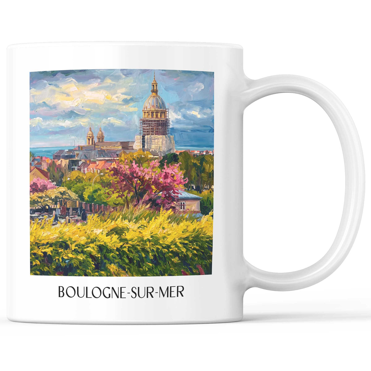 Boulogne-sur-Mer Kaffeebecher - Côte d'Opale - Frankreich Becher - Kaffeetasse im Ölgemälde Stil - favplace