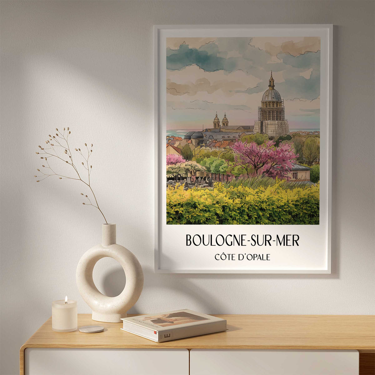 boulogne-sur-mer-côte-d'opale-frankreich-poster-aquarell