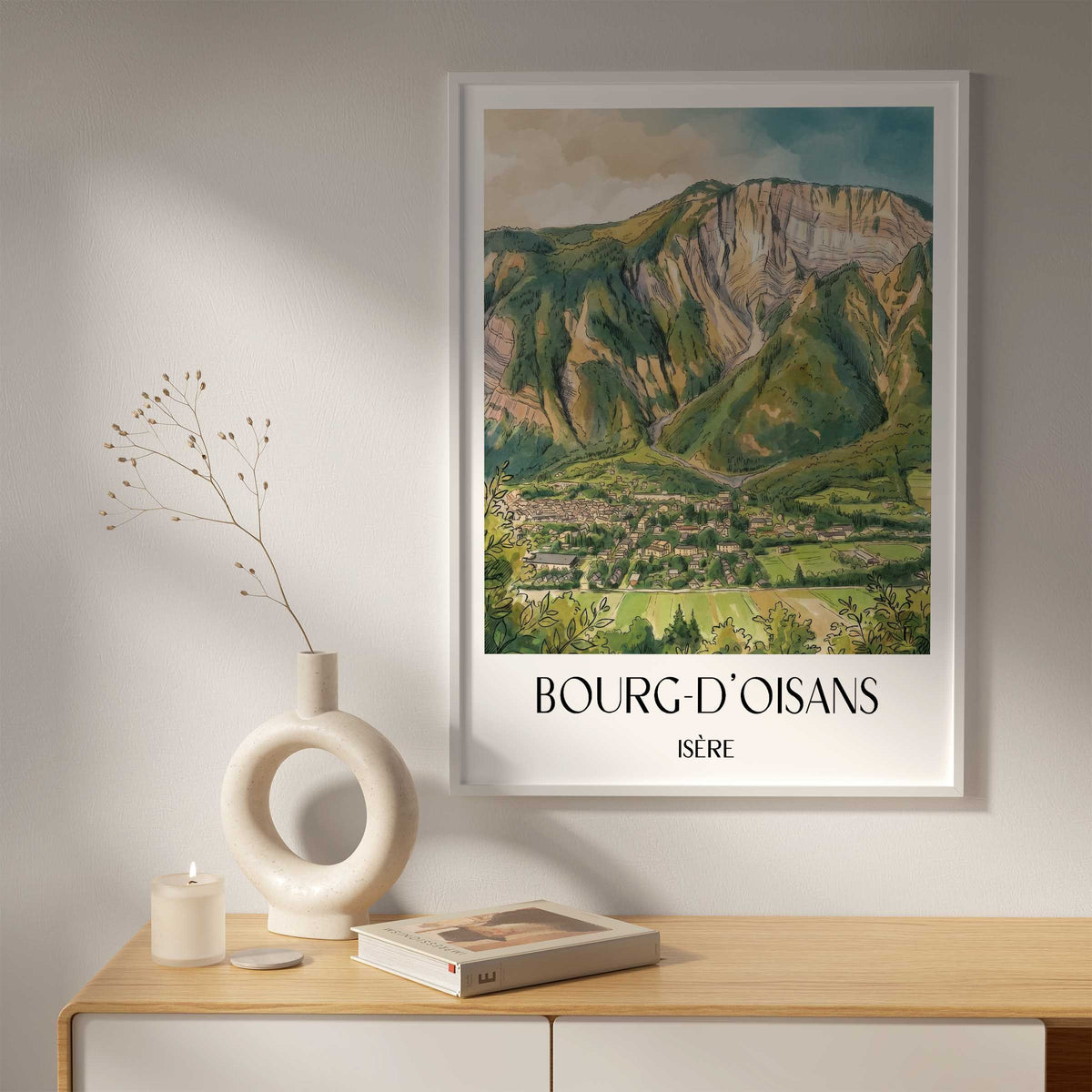 bourg-d'oisans-isère-frankreich-poster-aquarell