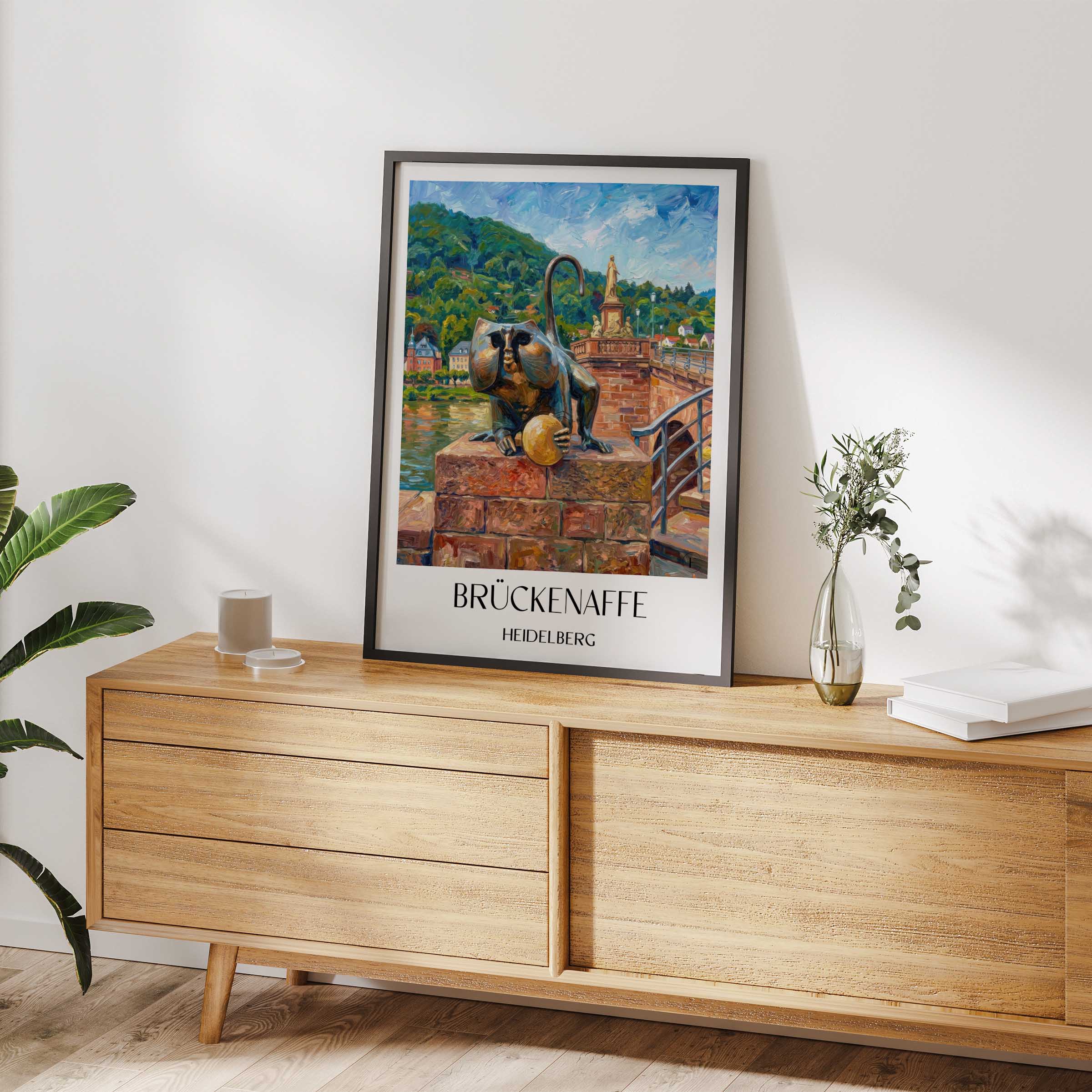 brückenaffe-heidelberg-deutschland-poster-oil-painting-oelgemaelde