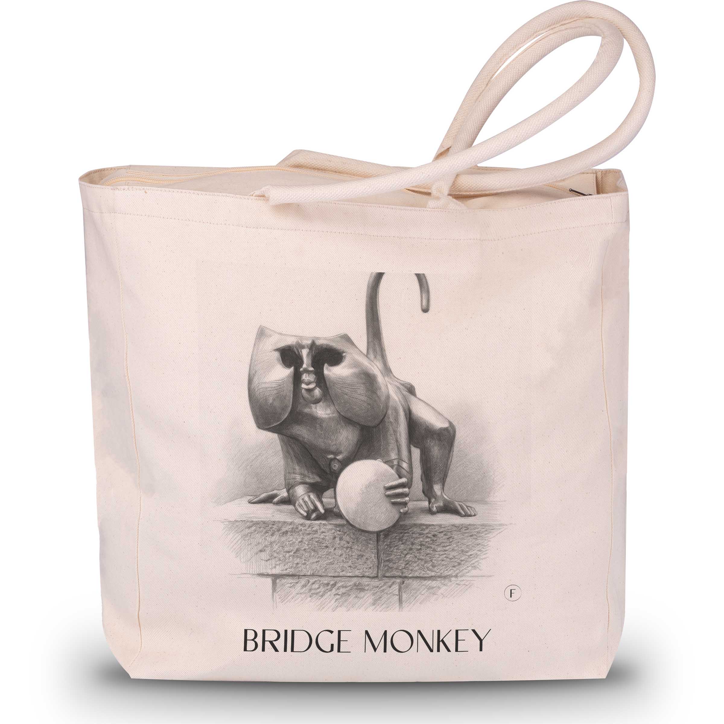 Brückenaffe Shopping Tasche - Heidelberg - Deutschland Tote Bag - Einkaufstasche im Zeichnung Stil - favplace