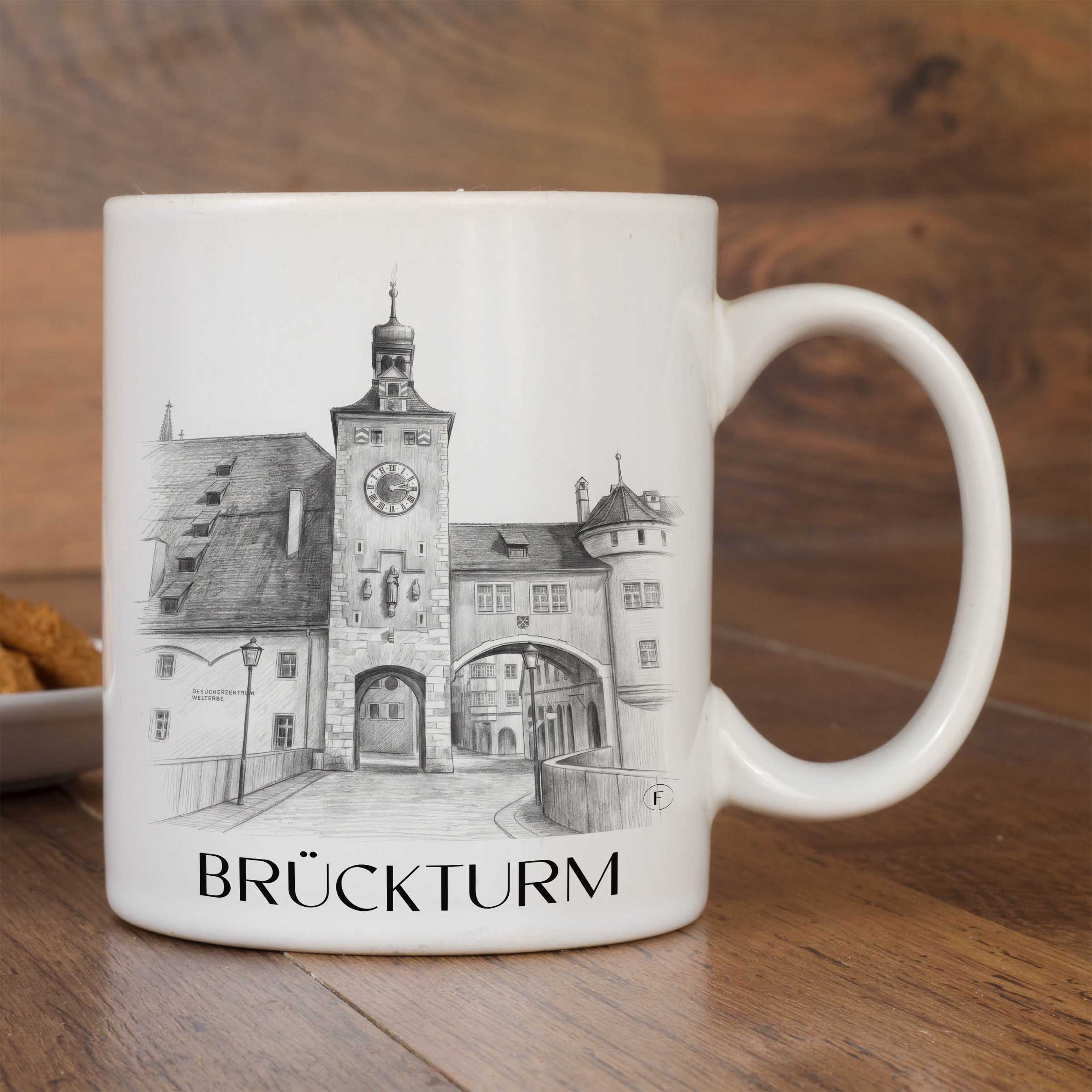brückturm-regensburg-deutschland-kaffeebecher-bleistift-zeichnung-drawing